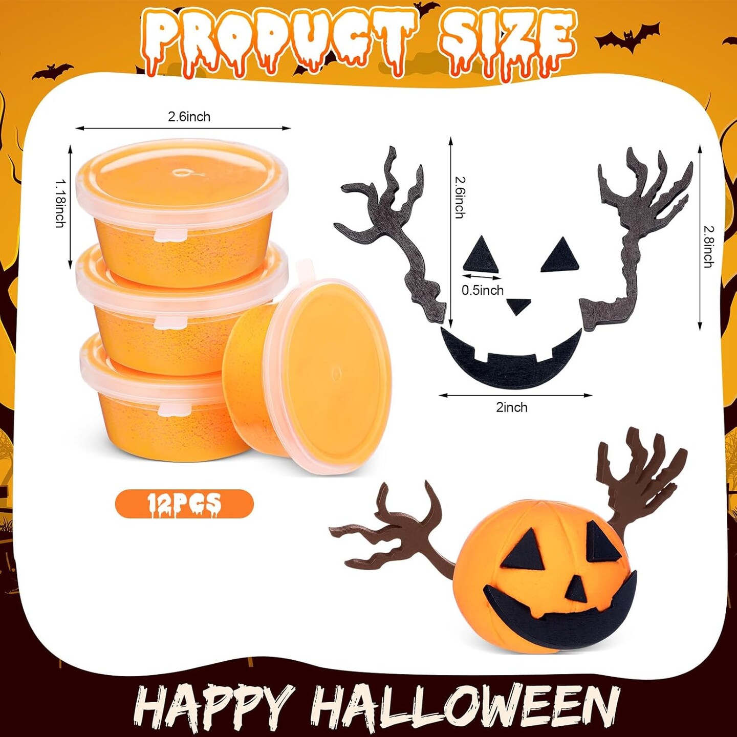 Pumpkin Craft Kits Halloween Crafts Moldable Clay Halloween Mini Wooden DIY Pumpkin Craft Kits Jack O Lanterns for Gift Favors Activity