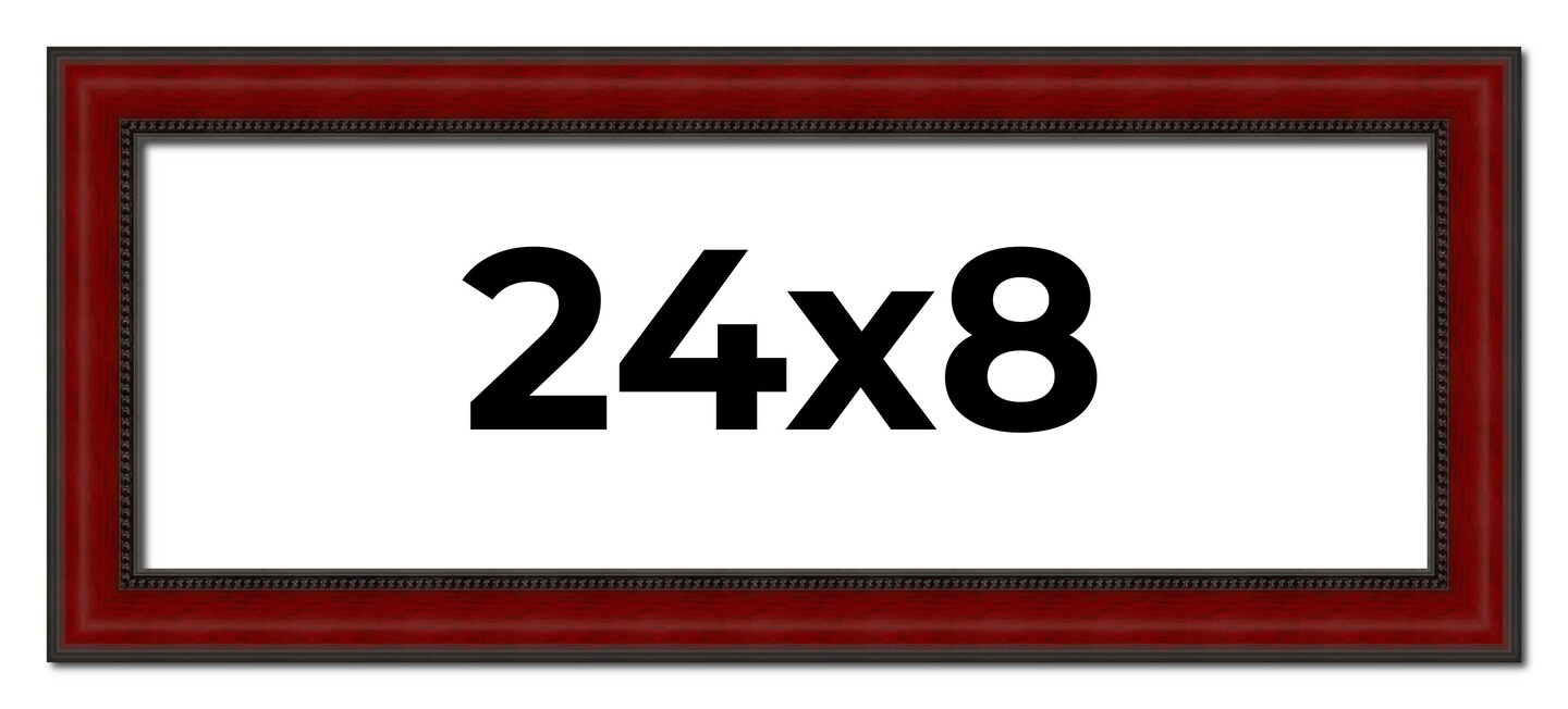 Panoramic Weathered Red Picture Frame - UV Acrylic, Foam Board Backing, Hanging Hardware