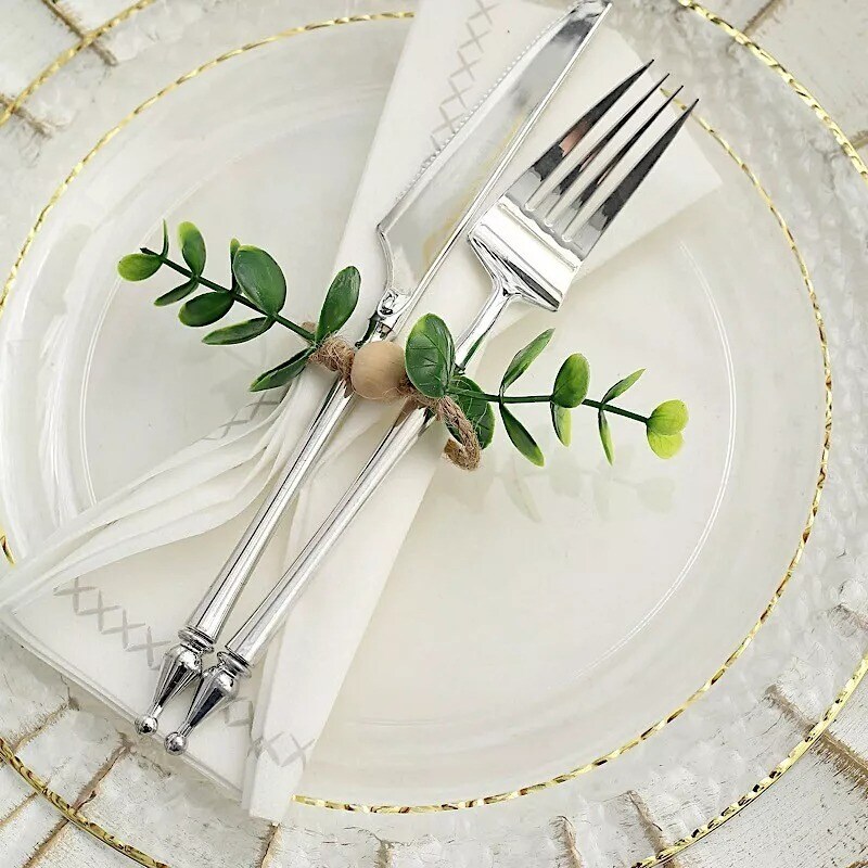 8 Natural Green Jute Napkin Rings Wood Bead Artificial Leaves Party Decorations