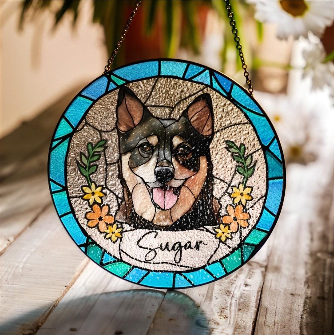 Bluetick Coonhound Stained Glass Suncatcher Dog Memorial Hunting DogOriginal and Exclusive Design 2024 Handmade Glass Dog