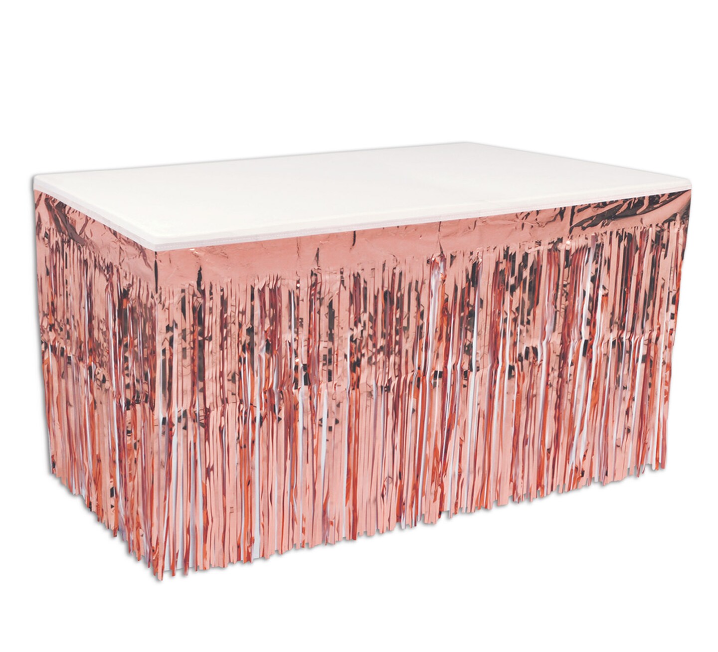 Beistle 30in. x 14Feet Rose Gold Standard Pkgd 1-Ply Metallic Table Skirting - 6 Pack