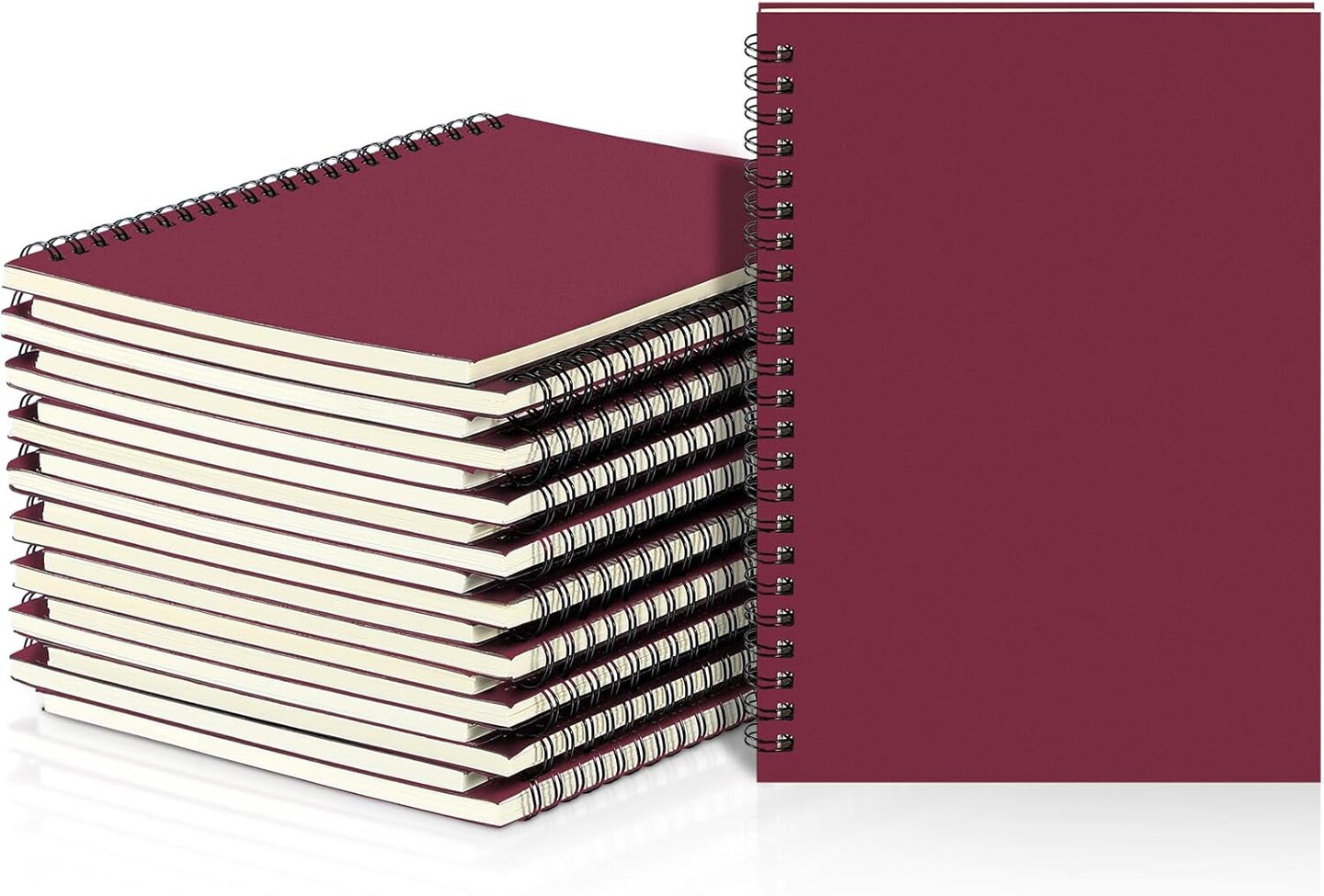 Spiral Notebook Bulk A5 College Ruled Journals Notebooks Lined 8.3 X 5.5 Inch Note Books Composition Writing Thick Paper Notebook for Office Business School Gifts Supplies(Wine Red, 18 Pcs)