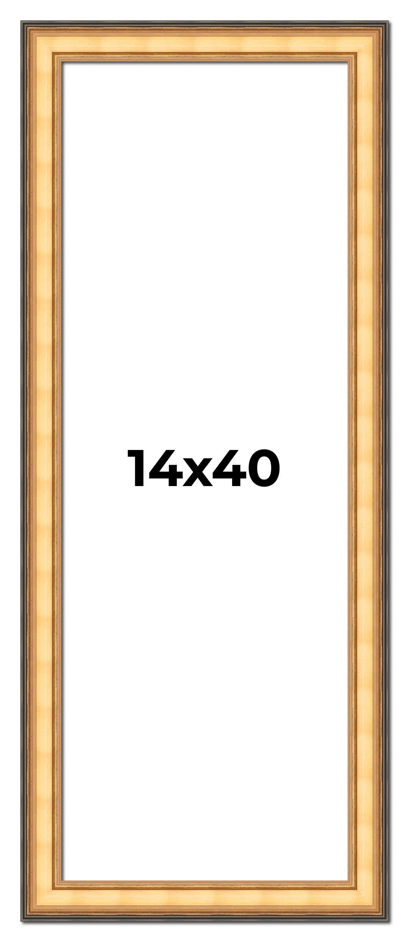 Panoramic Traditional Gold Picture Frame - UV Acrylic, Foam Board Backing, Hanging Hardware