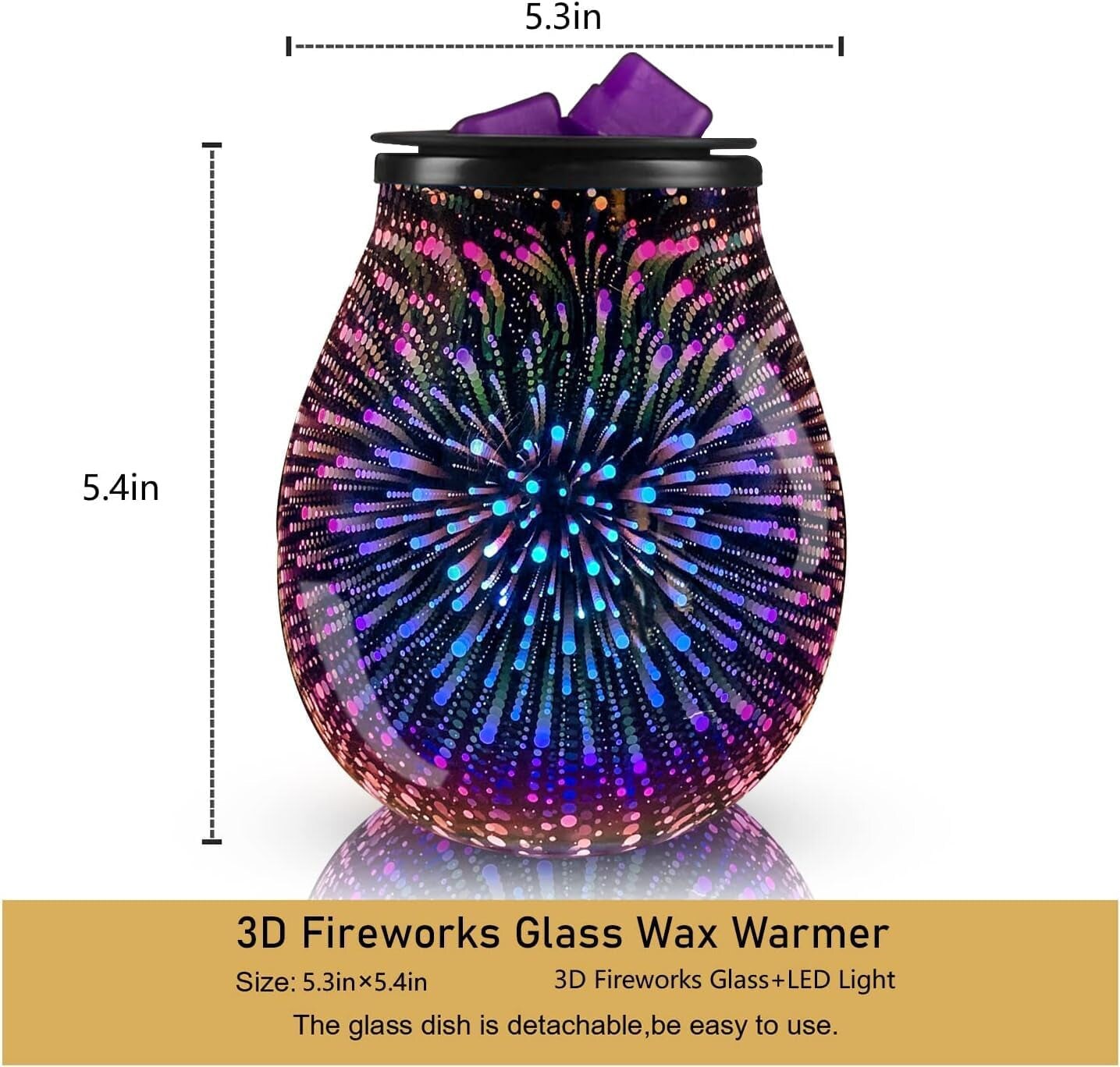 Glass Electric Wax Melt Warmer Wax Burner Melter Fragrance Wax Warmer for Home Office Gifts &#x26; Decor