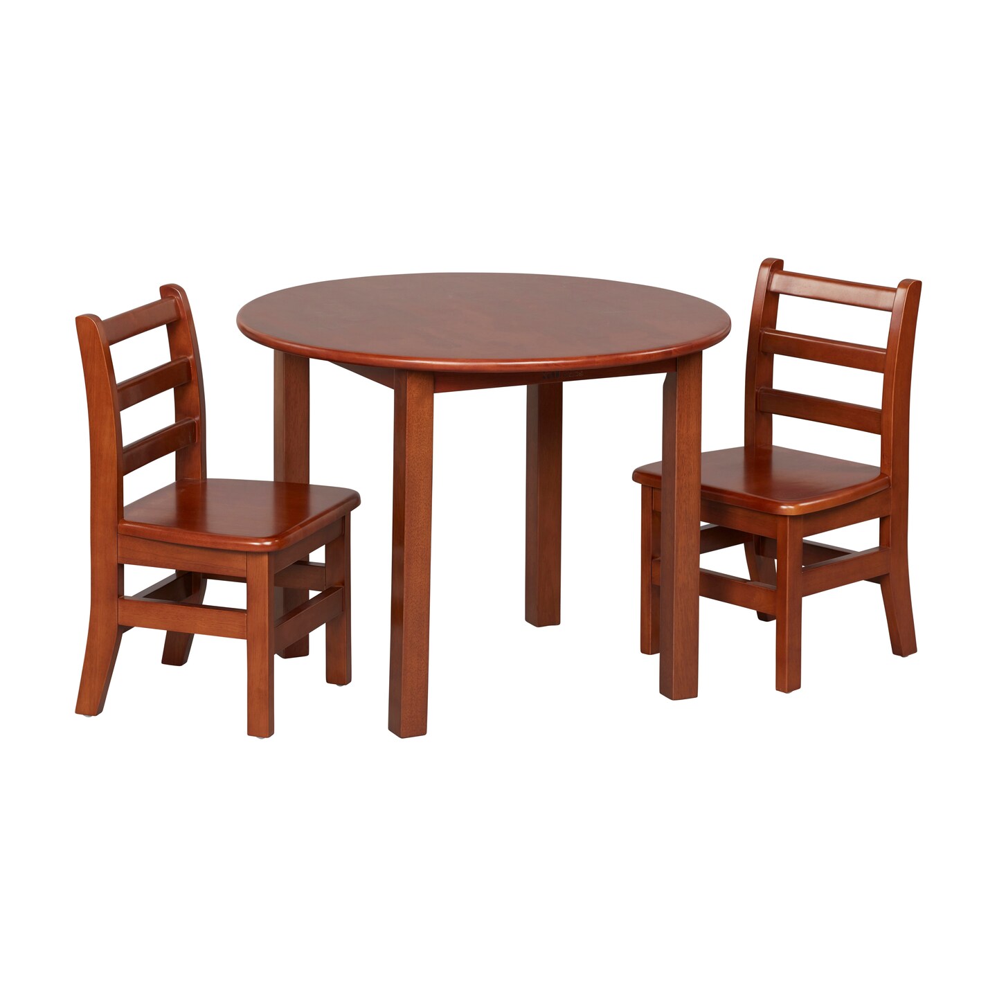 30in D Round Hardwood Table and Chair Set 12in Seat Height Kids Furniture