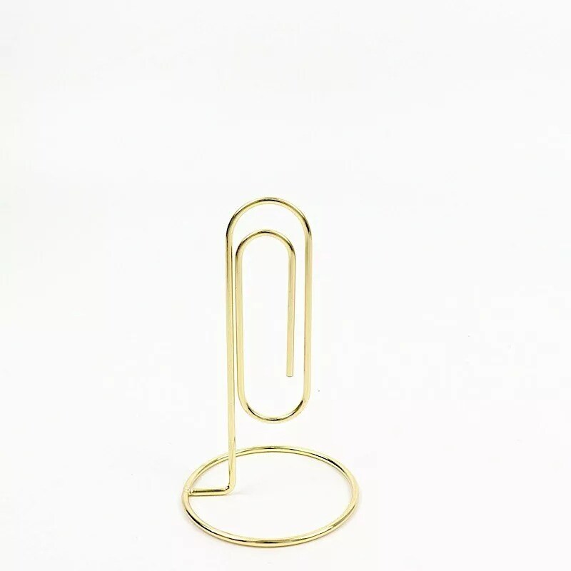 Gold 5 Sign Holders 5&#x22; Paperclip Metal Table Number Stands Party Decorations