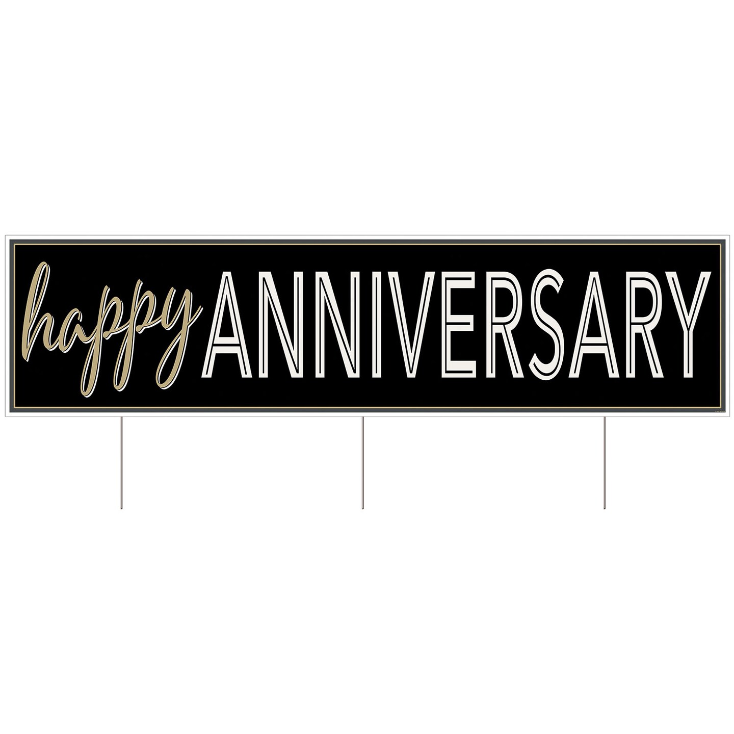 Beistle 11¾in. x 3Feet 11in. Plastic Jumbo Happy Anniversary Yard Sign - 6 Pack