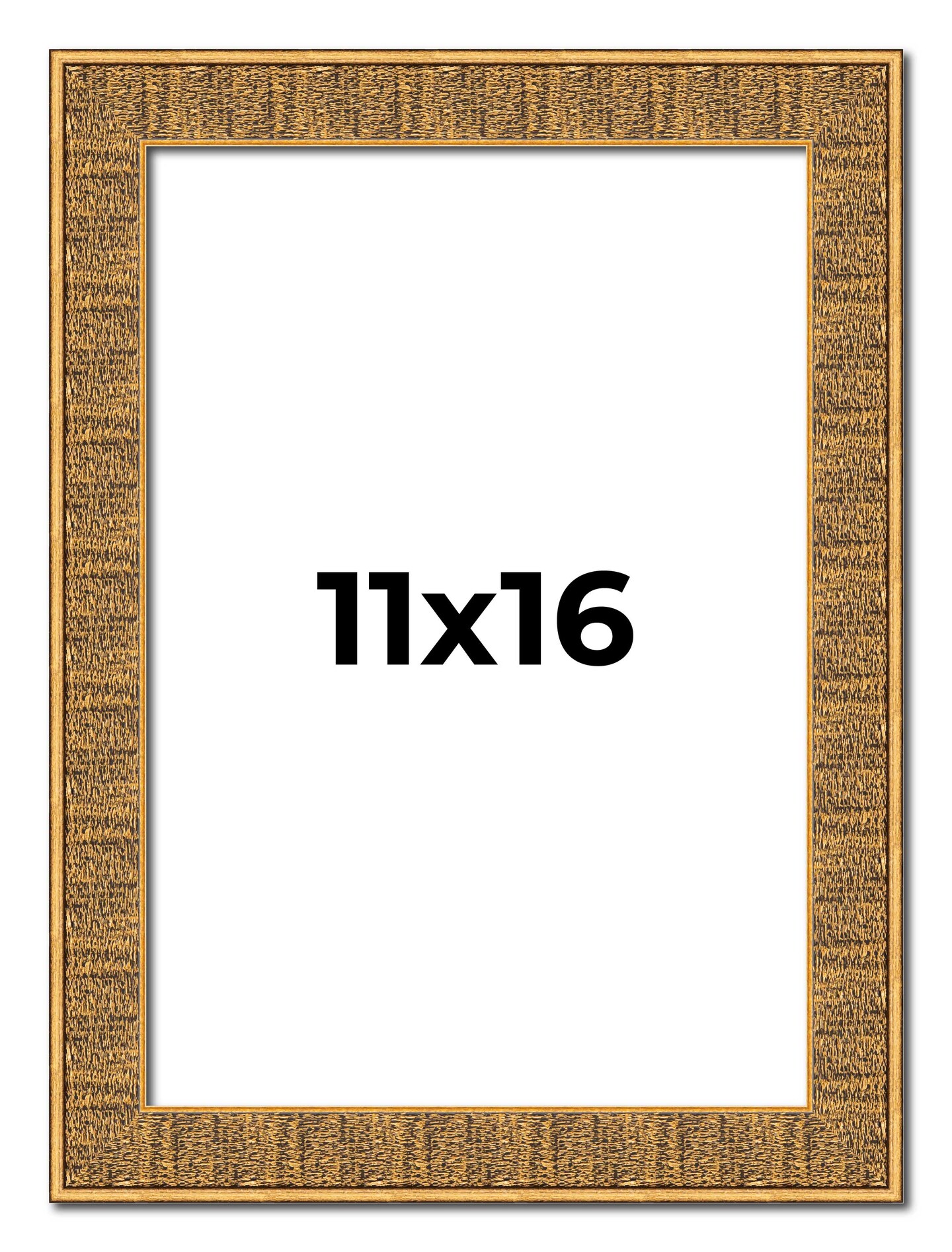 11x16 Sculpted Picture Frame with UV-Resistant Acrylic &#x26; Acid Free Backing, Available in 5 Finishes - Black, Blue, Gold, Silver, and White