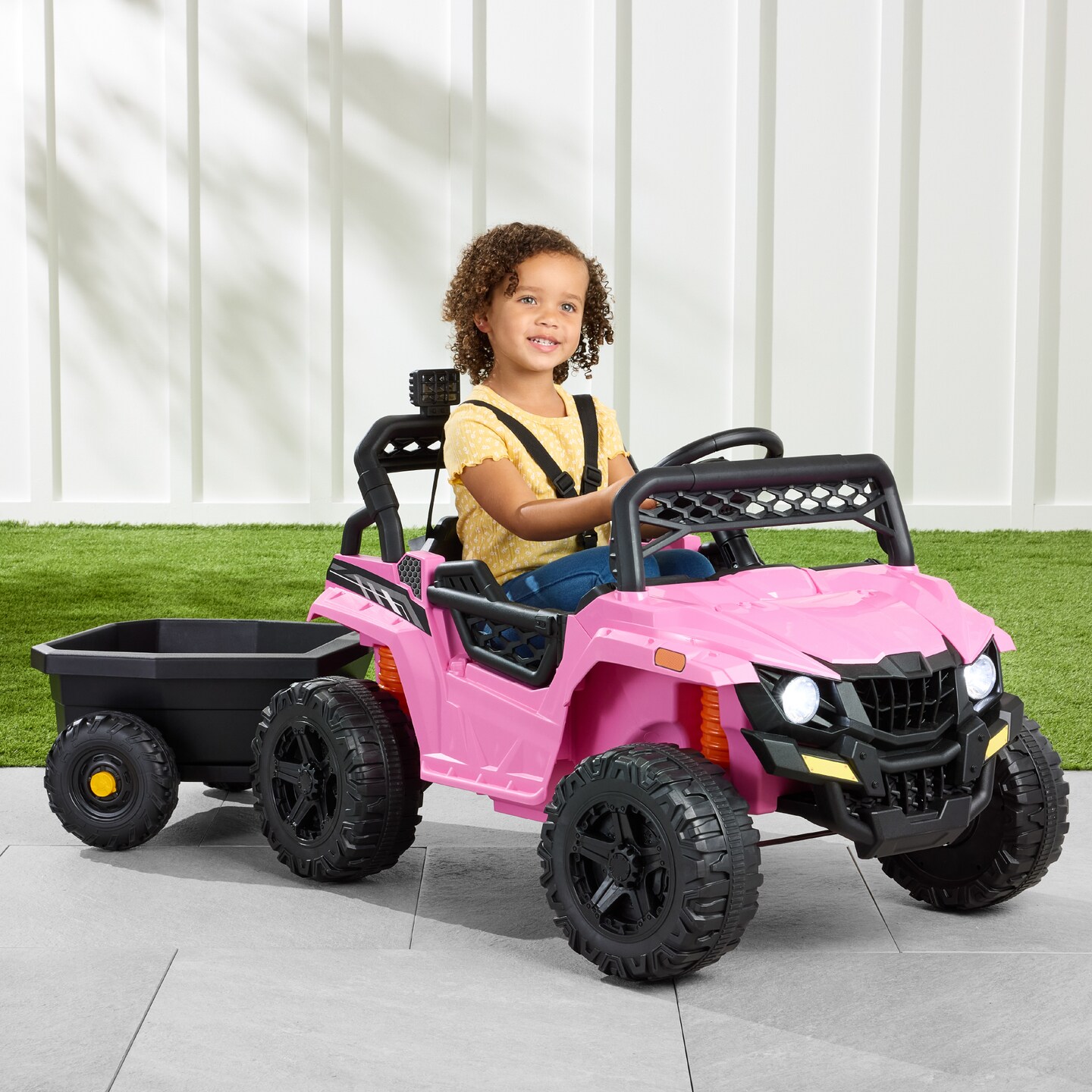 Best Choice Products Kids 12V Electric Ride-On UTV and Trailer w/ Parent Remote Control, LED Lights