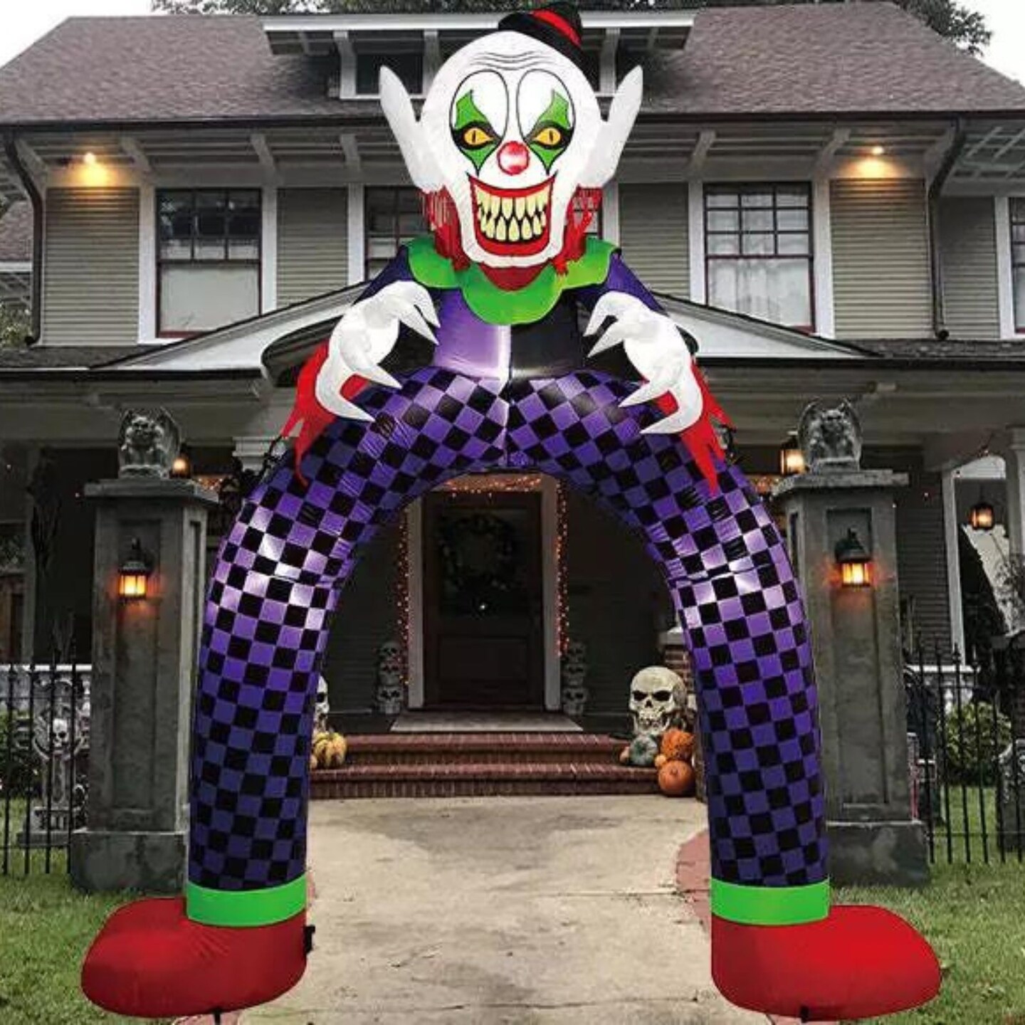 Kitcheniva 9FT Halloween LED Inflatable Clown Archway