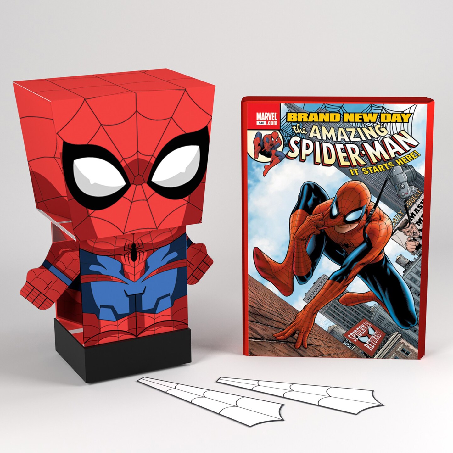 Pulp Heroes Snap Bots Pull Back Marvel 3D Figure Spider-Man