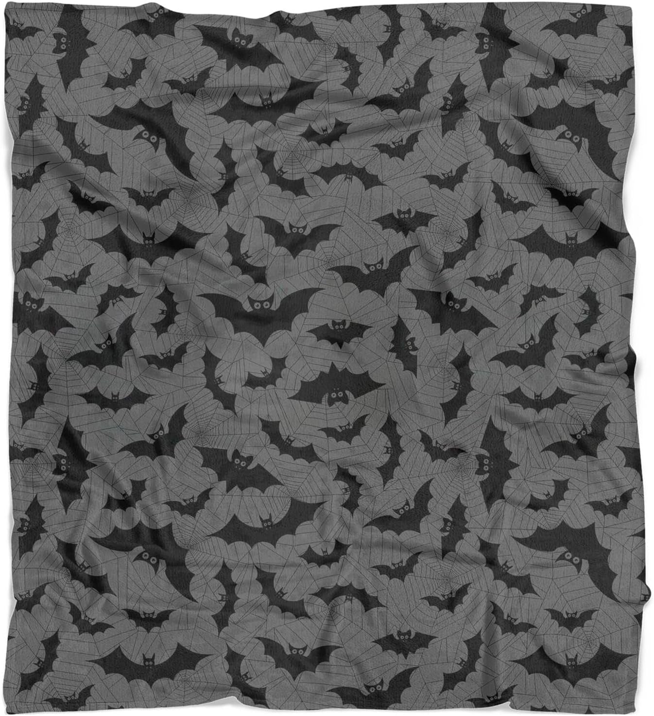 Halloween Bat Blanket, Halloween Flannel Throw Blankets, Halloween Blankets and Throws, Spooky Blanket, Grey, 50 X 60 Inches