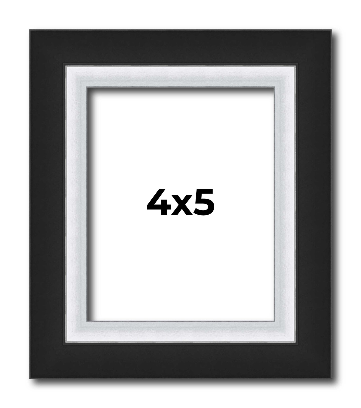 Photo Size Flat Silver Picture Frame - UV Acrylic, Foam Board Backing, Hanging Hardware