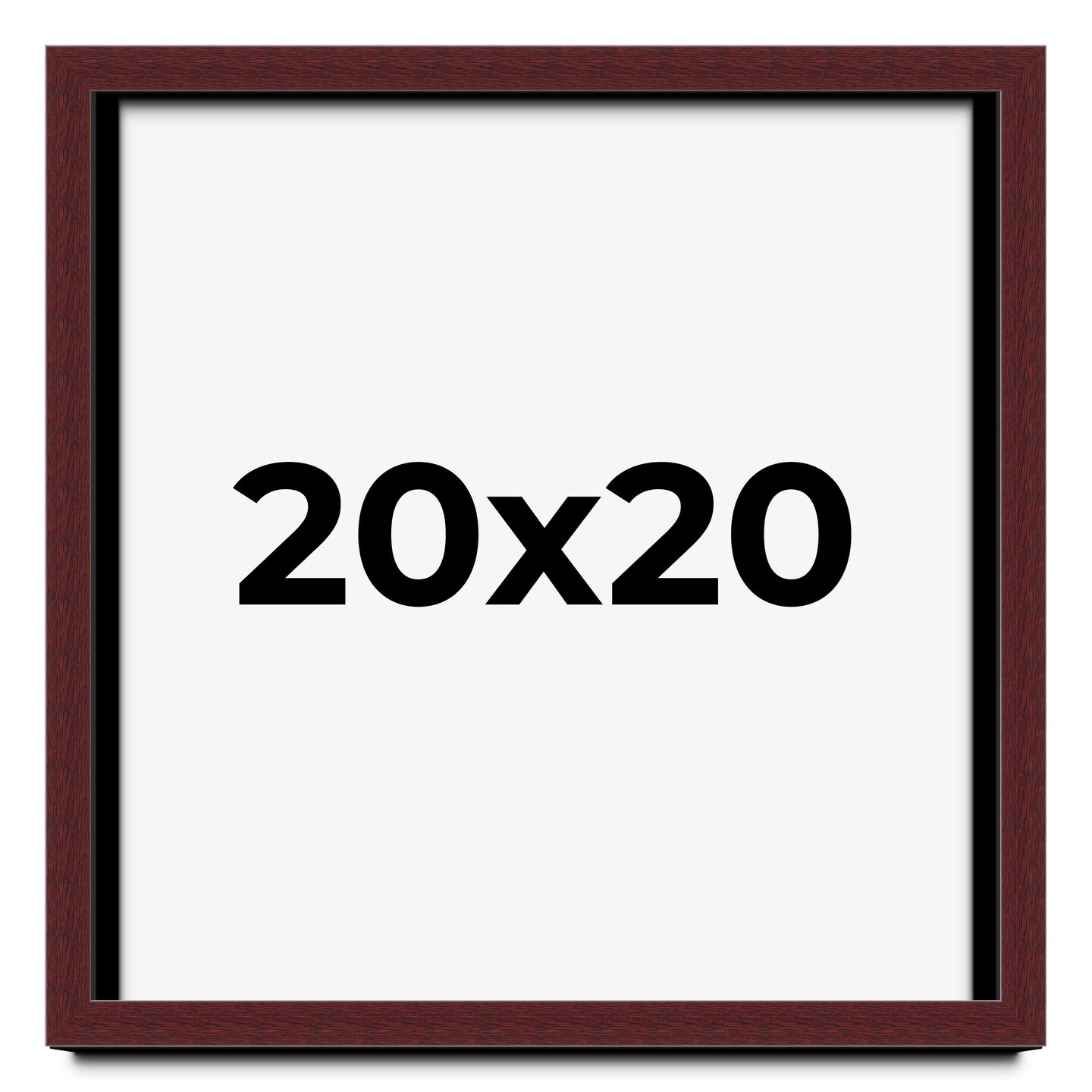 Square Shadow Box 1.5" Depth Brown Picture Frame - UV Acrylic, Backing, Hanging Hardware