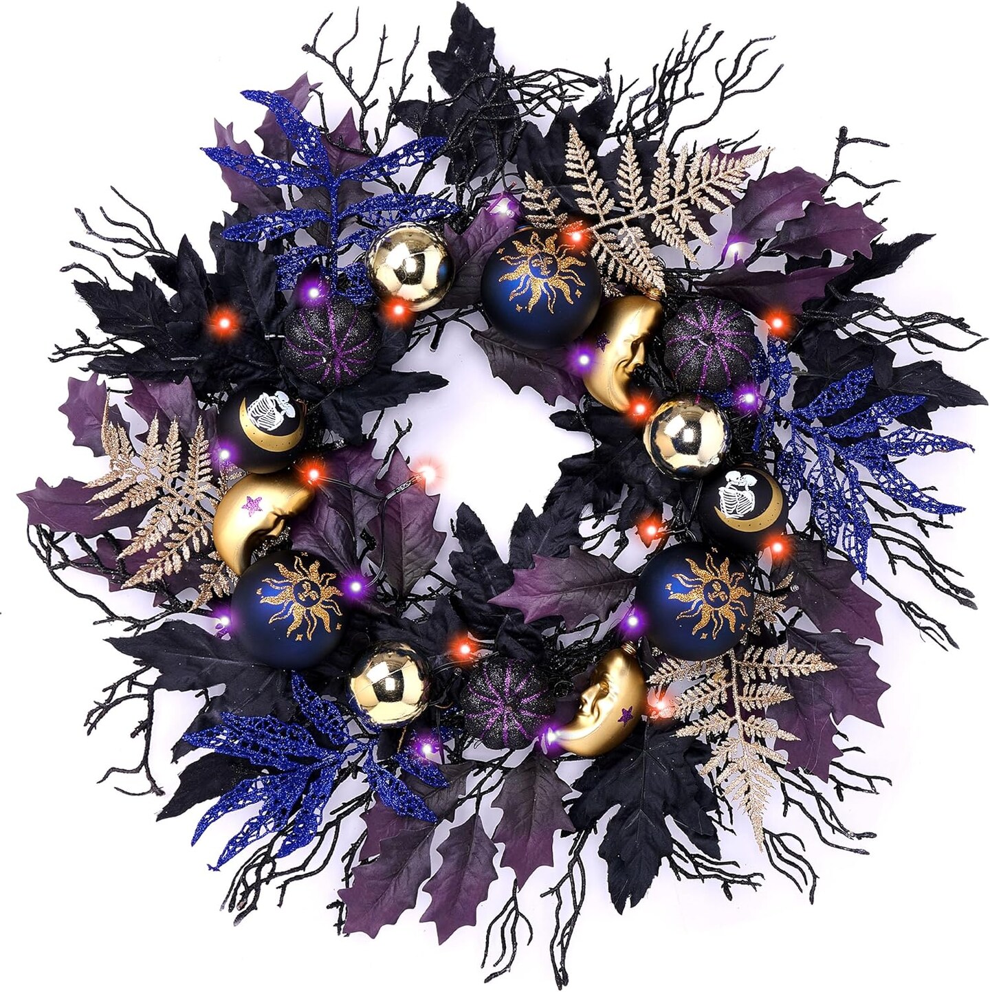Lighted Halloween Door Wreath Decorations