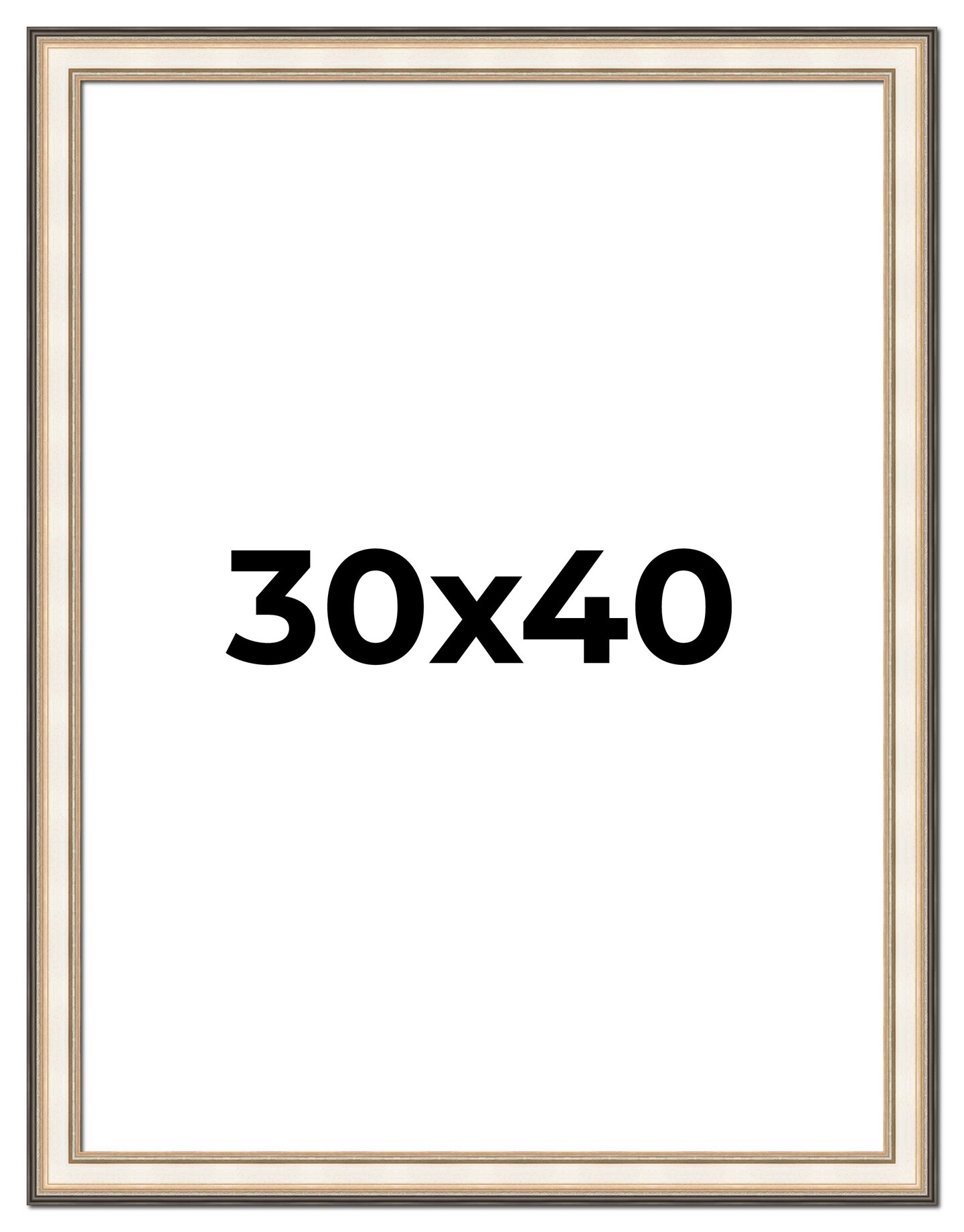 30x40 Contemporary Silver Picture Frame - UV Acrylic, Foam Board Backing, Hanging Hardware