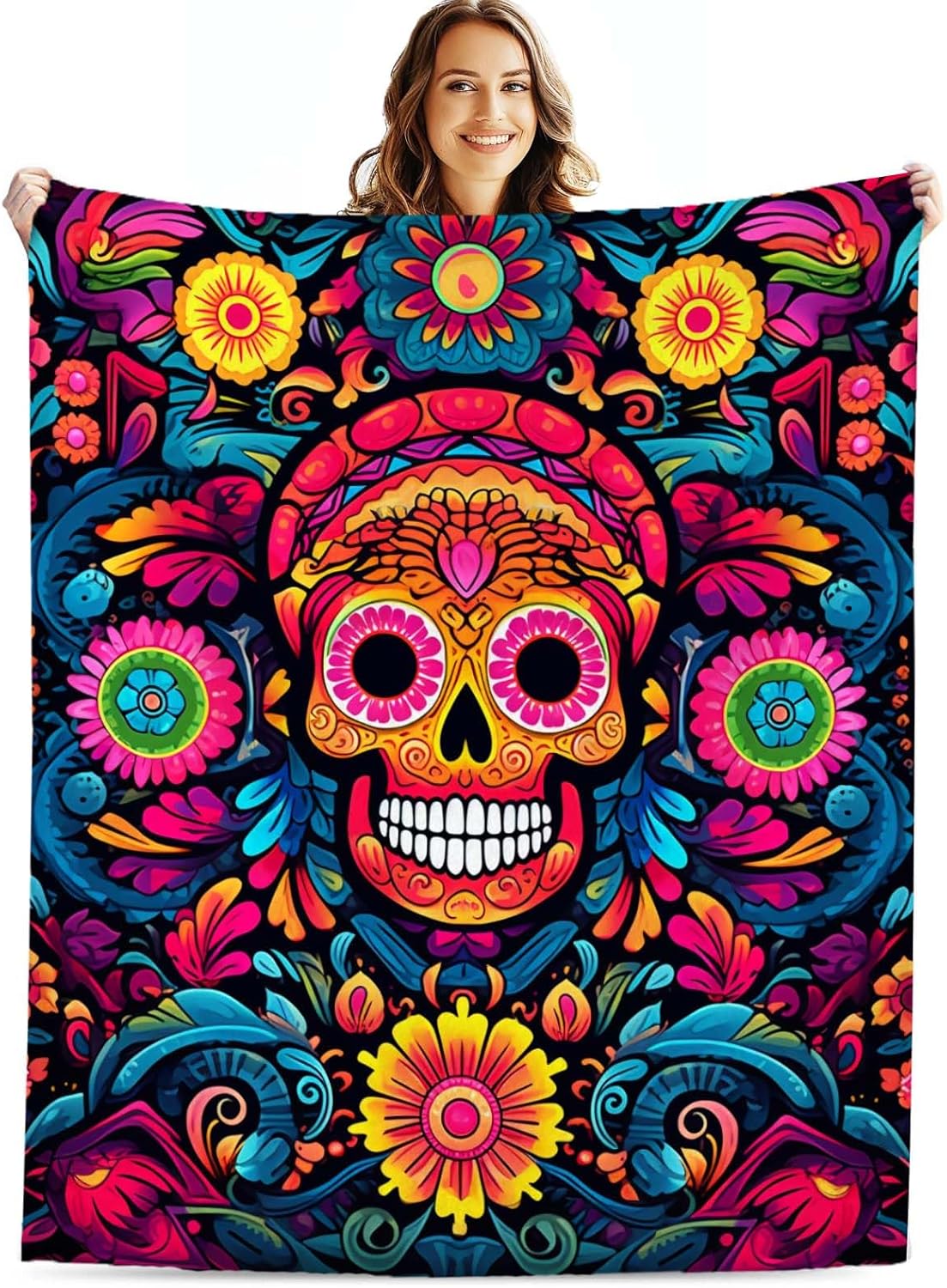 Skull Blanket Throw for Home Outdoor Decor