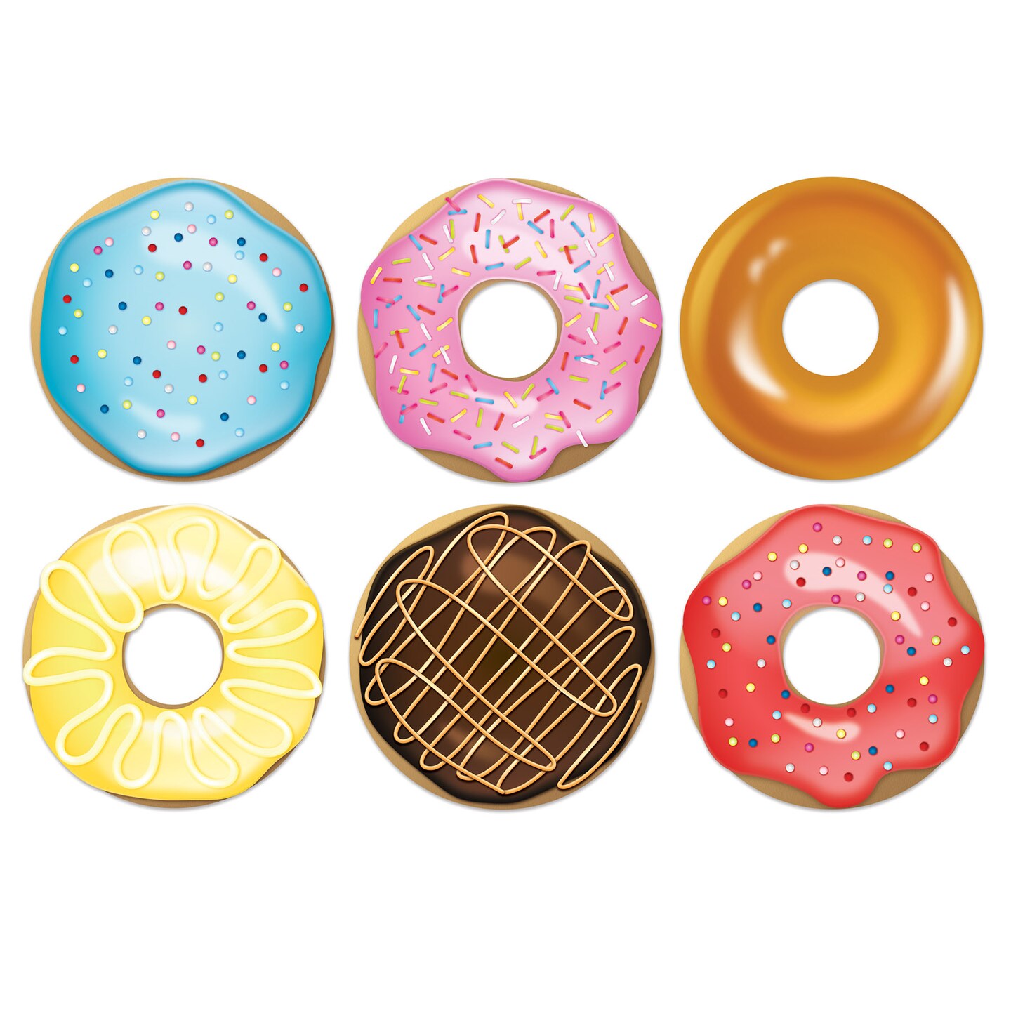 Beistle 8in. Donut Cutouts - 12 Pack
