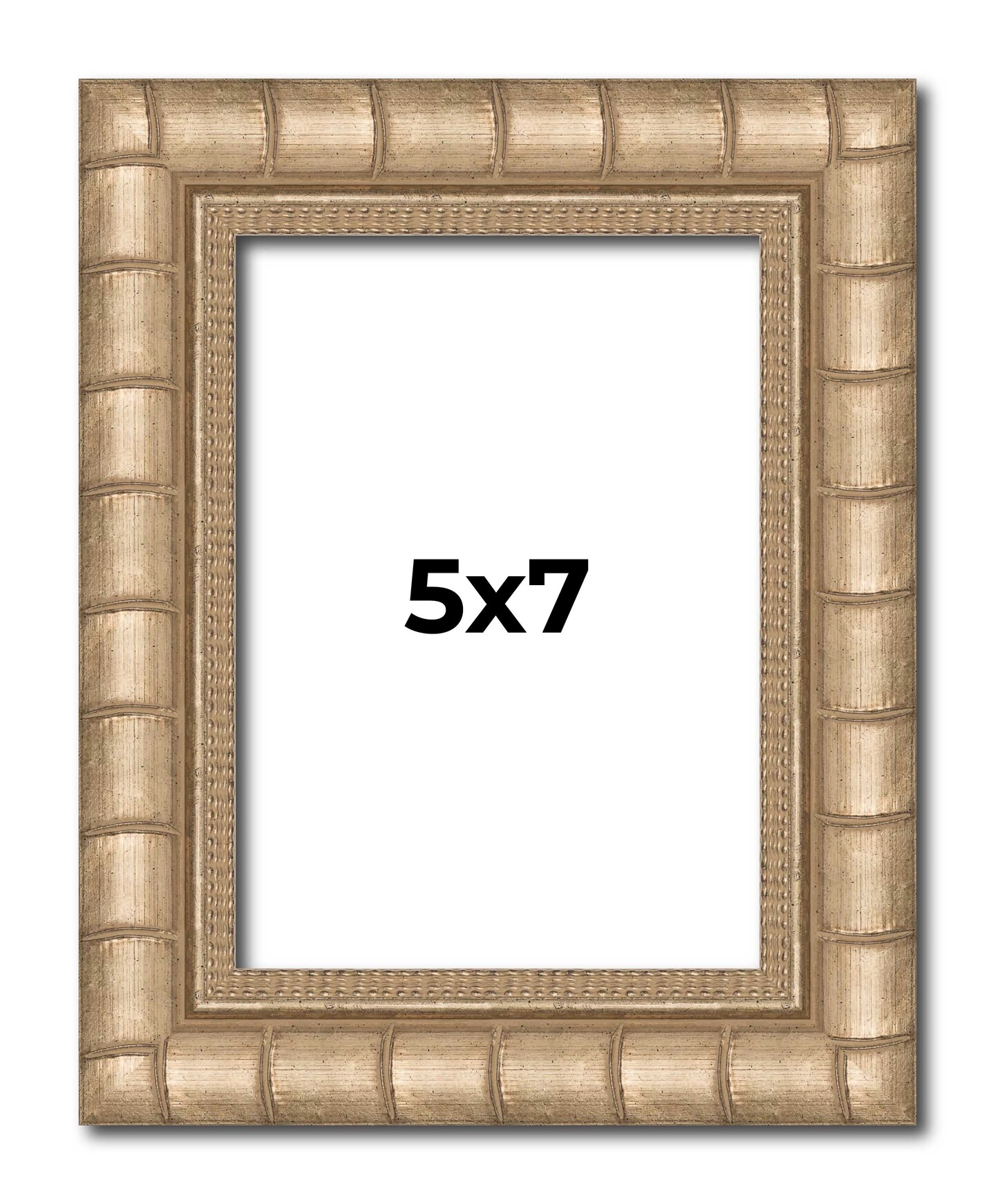 5x7 Modern Bamboo Picture Frame with UV-Resistant Acrylic &#x26; Acid Free Backing, Available in  5 Finishes - Gold, Silver, Brown, Black, and Natural