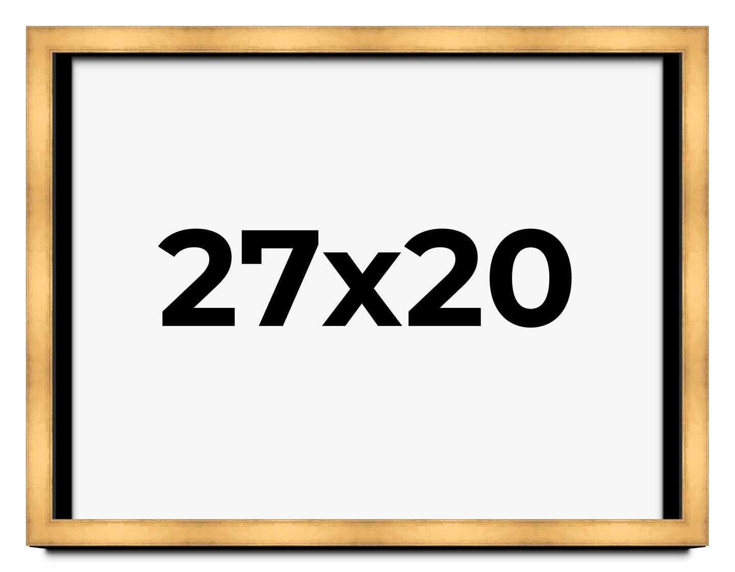 Shadow Box 1.5" Depth Gold Picture Frame - UV Acrylic, Backing Board, Hanging Hardware