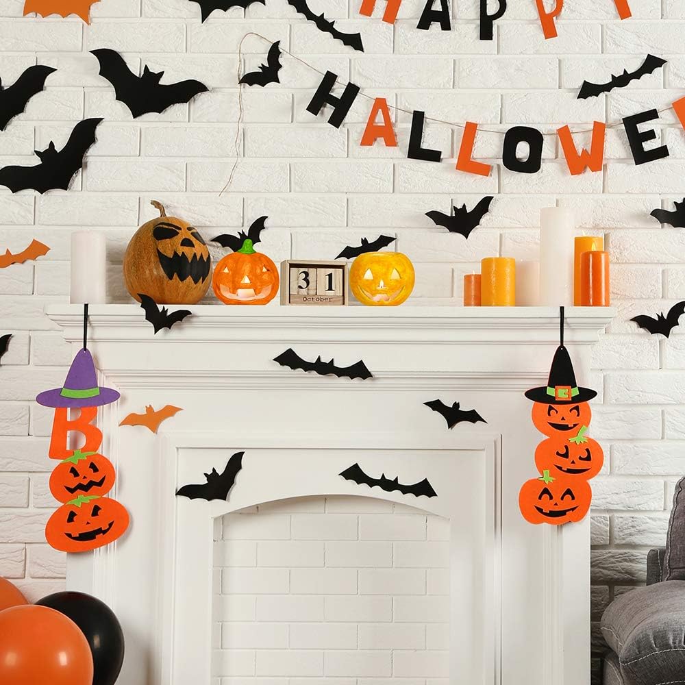 12 Sets Halloween Wreath Decorations Foam Halloween Wreath Signs Craft Kits