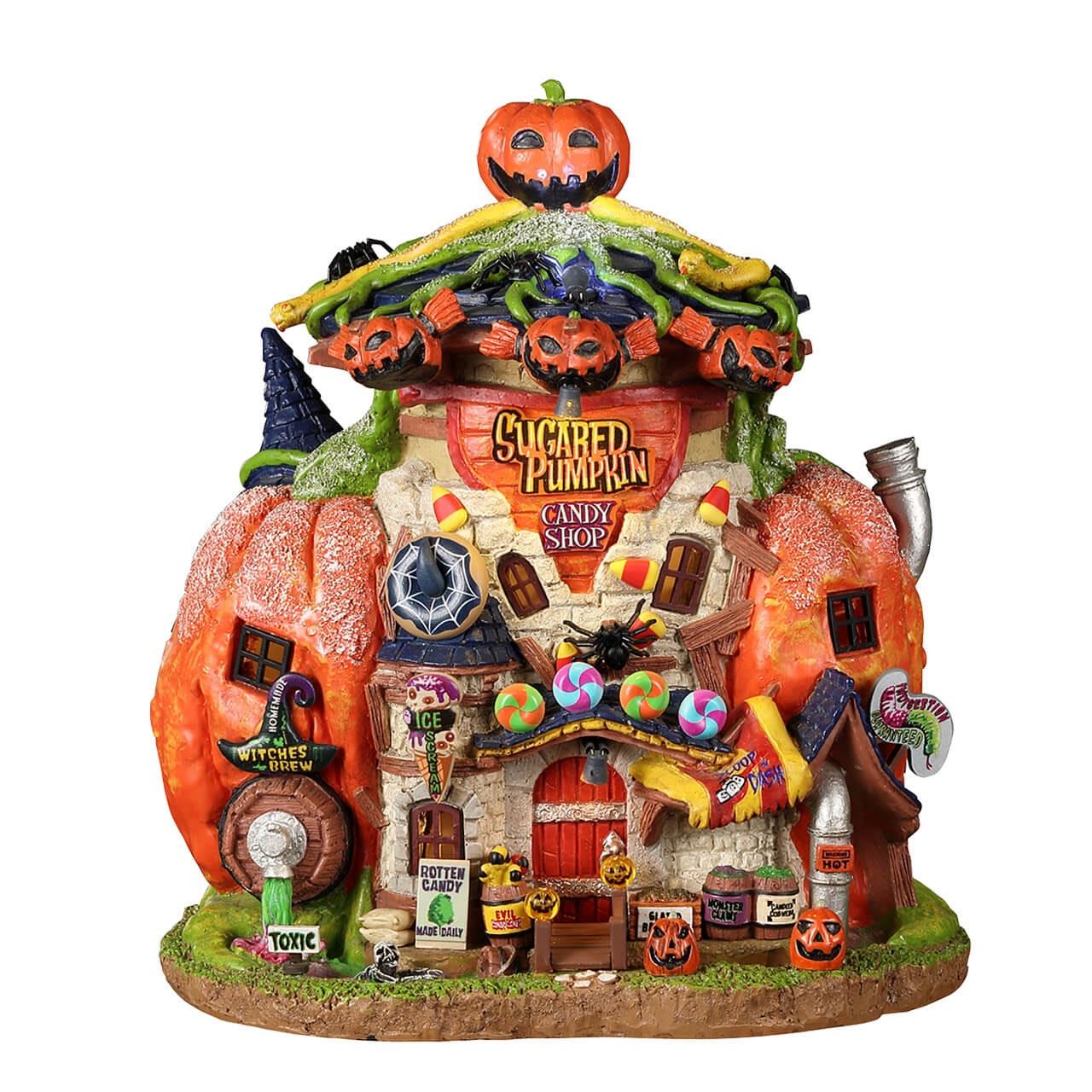 Lemax Spooky Town Halloween Village Sugared Pumpkin Candy Shoppe Building