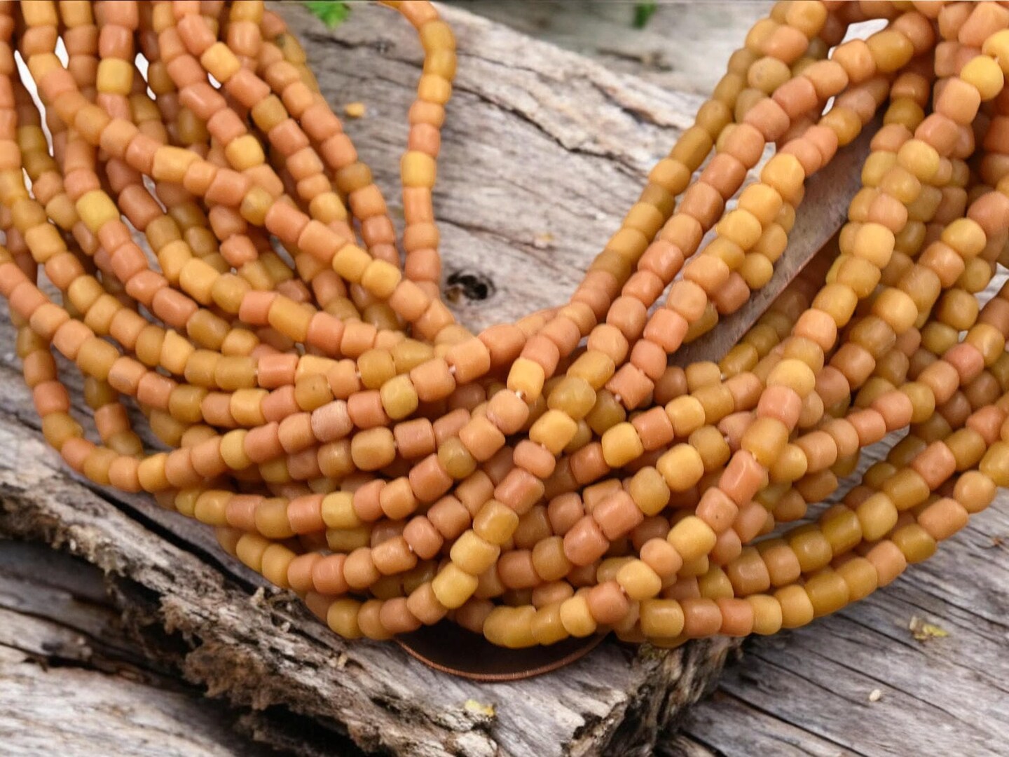 Carnelian Orange Java Glass Beads -- Approx 24&#x22; Strands -  Indonesian Glass Beads