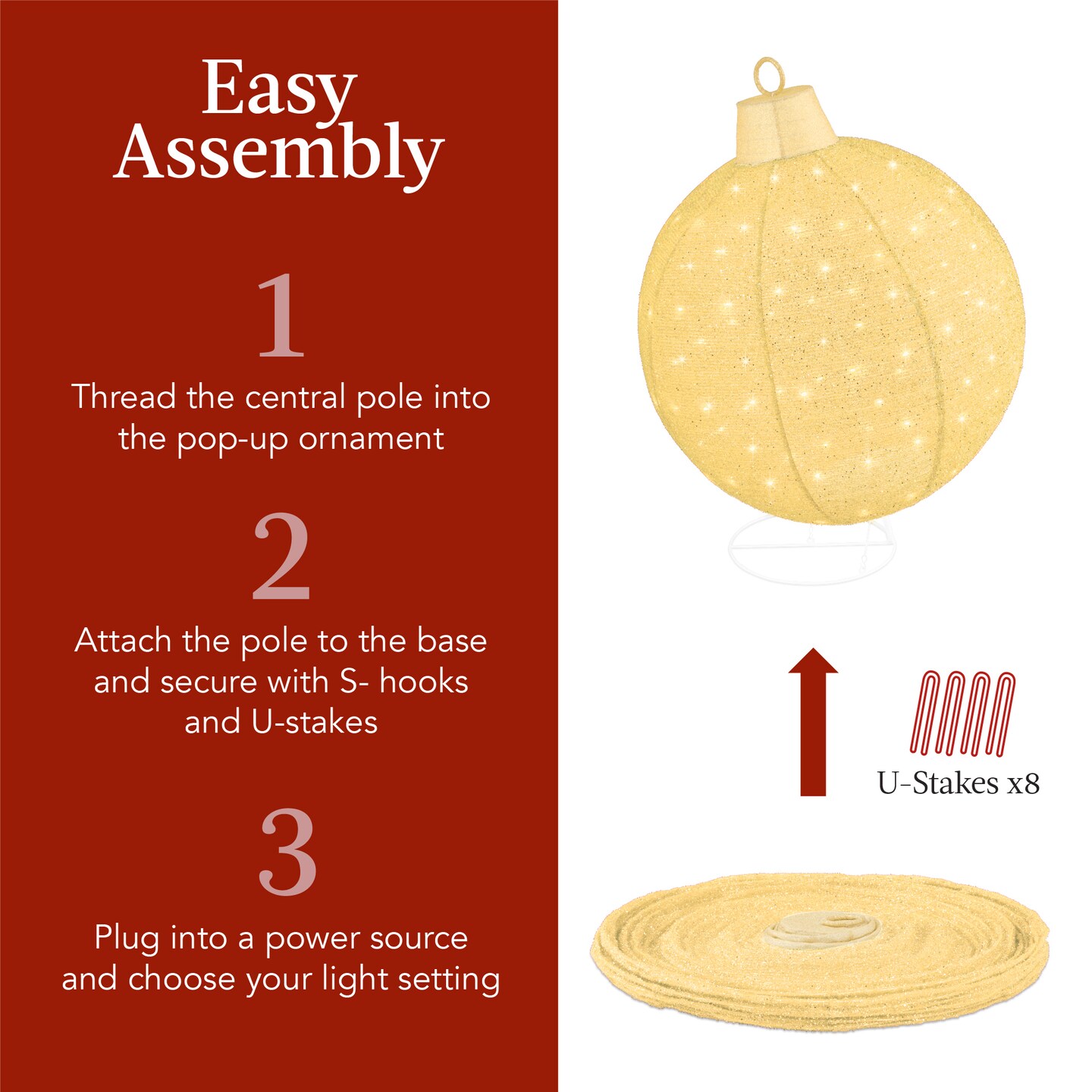 Best Choice Products 2pc Lighted Pop-Up Christmas Ornaments Outdoor Holiday Decoration w/ 180 LED Lights