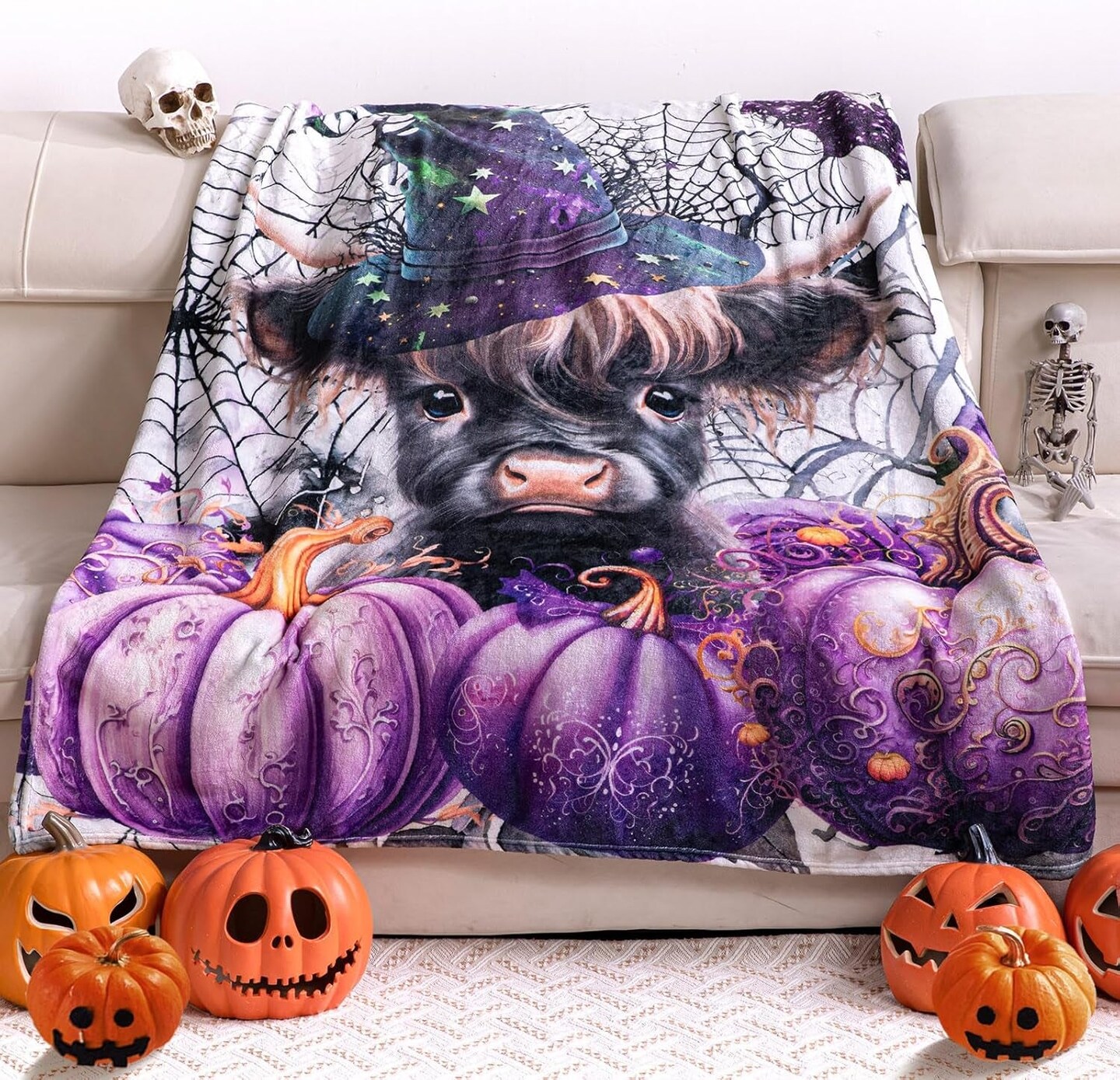 3 online pc HALLOWEEN PURPLE GHOST BLANKET BUNDLE