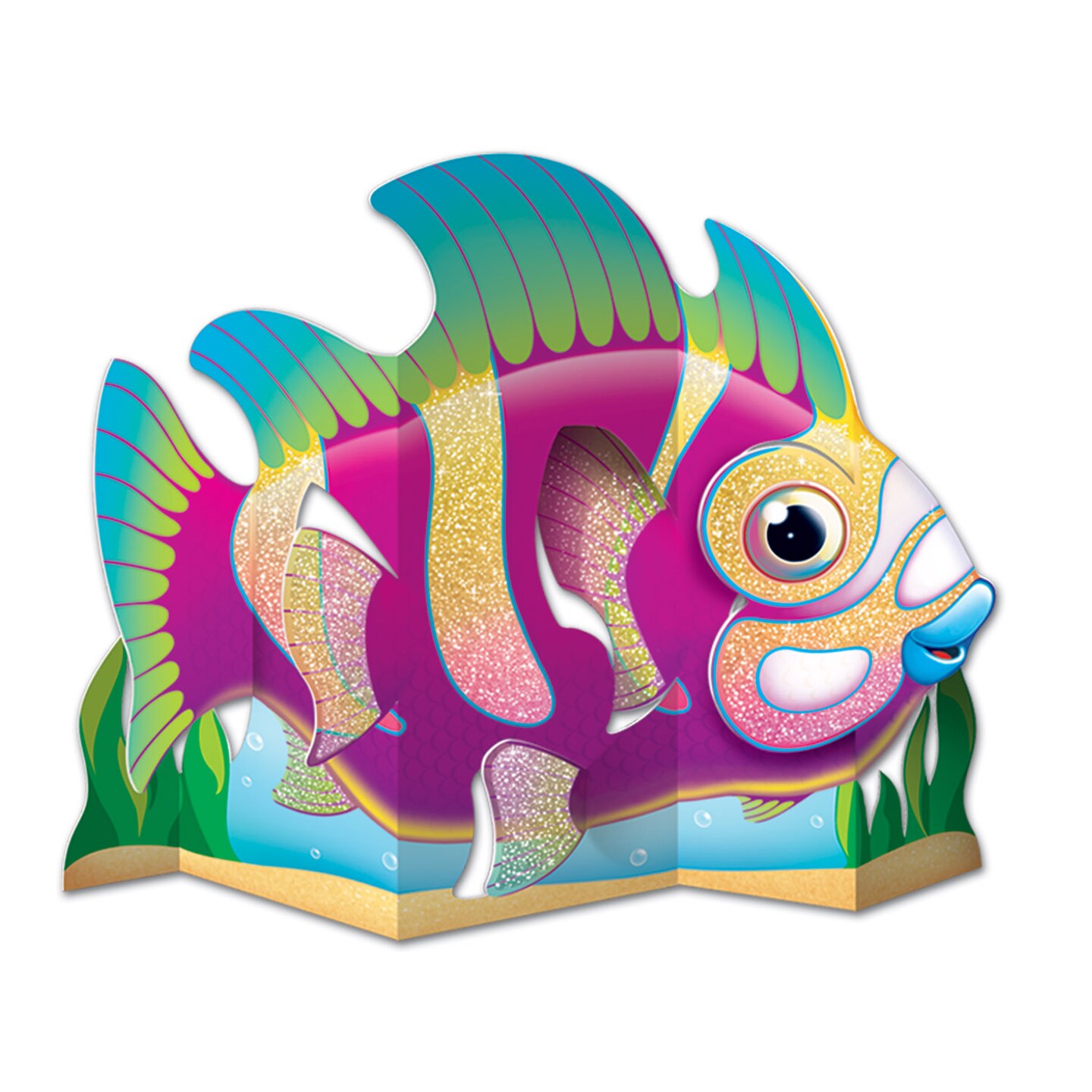 Beistle 13in. 3-D Glittered Fish Centerpiece - 12 Pack