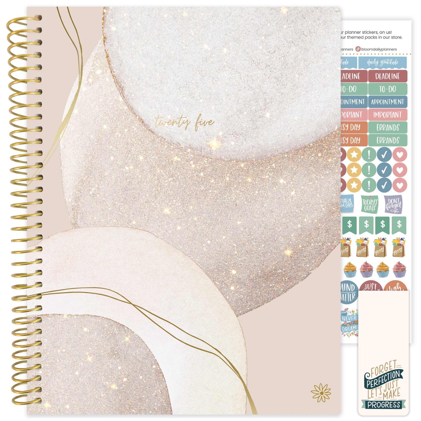 bloom daily planners 2025 Soft Cover Planner, 8.5&#x22; x 11&#x22;, Brushed Beige