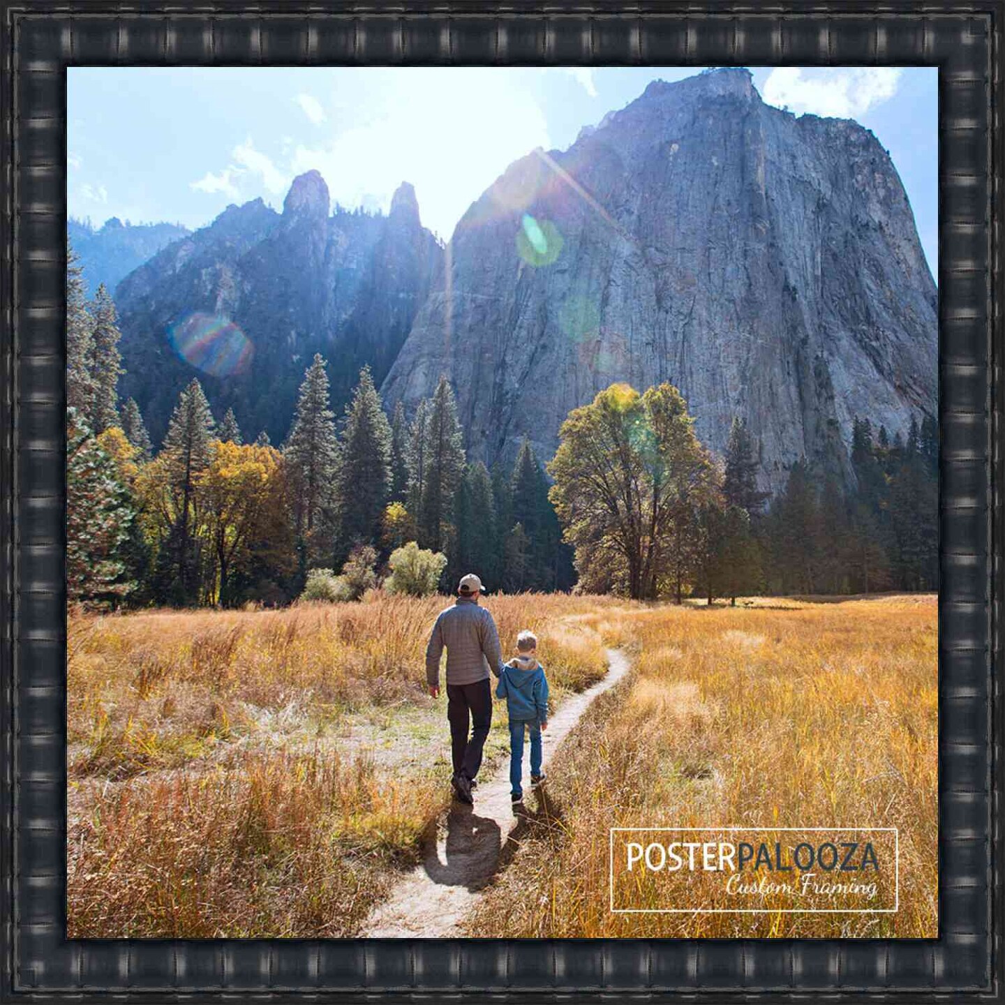 32x32 Bamboo Picture Frame with UV-Resistant Acrylic & Acid Free Backing, Available in 4 Finishes - Brown, Black, Gold, and Natural