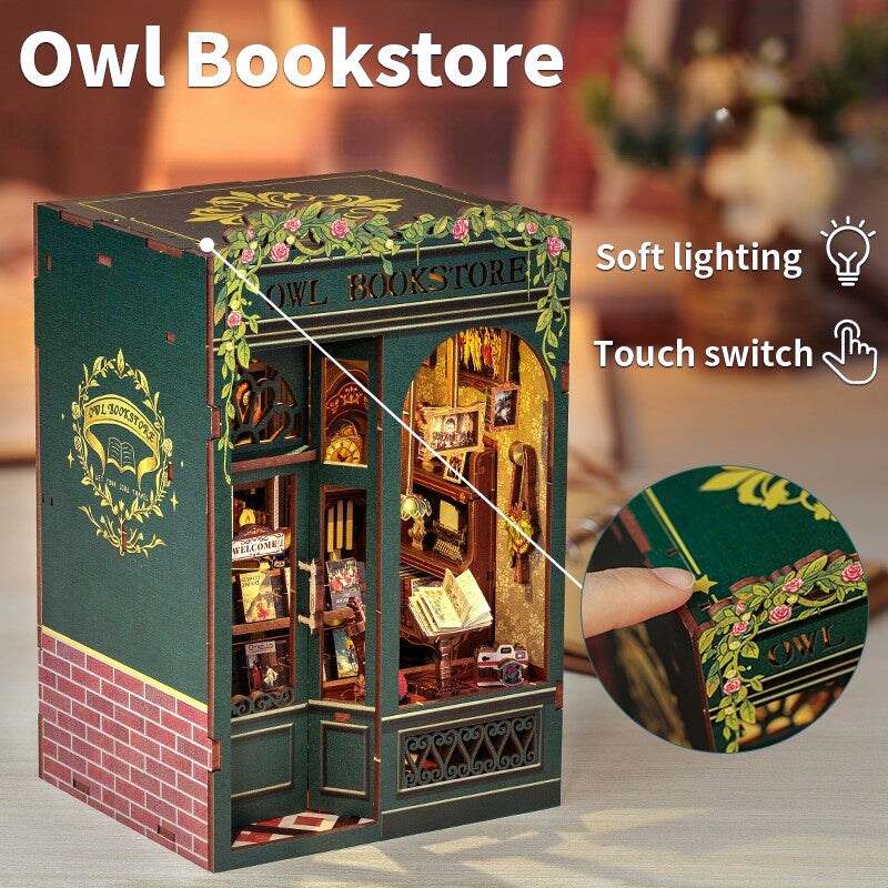 DIY Miniature Kit Book Nook | Owl Bookstore