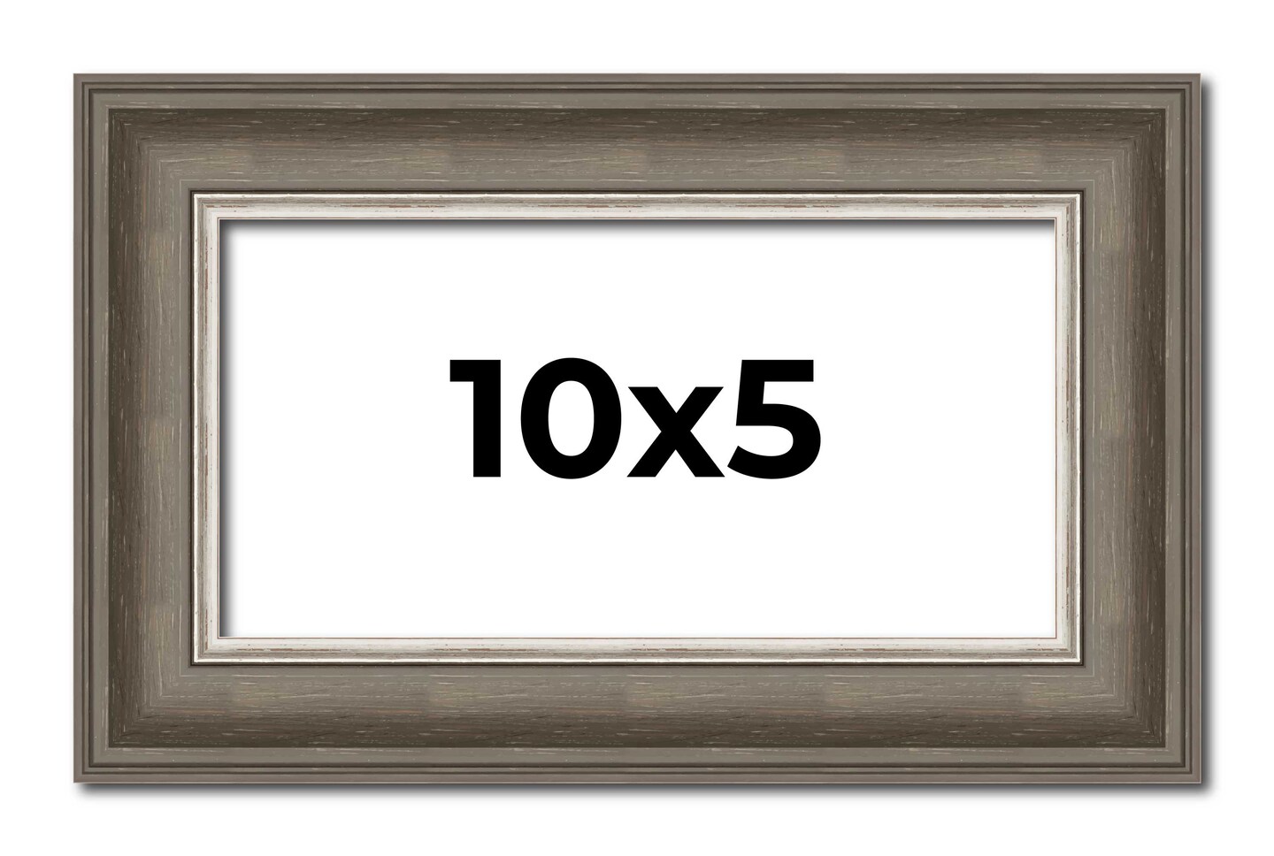 Panoramic Weathered Black Picture Frame - UV Acrylic, Foam Board Backing, Hanging Hardware