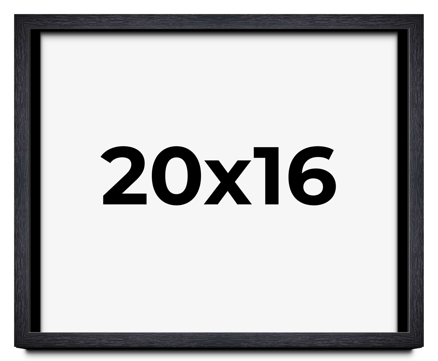 20x16 Shadow Box 1" Depth Black Picture Frame - UV Acrylic, Backing, Hanging Hardware