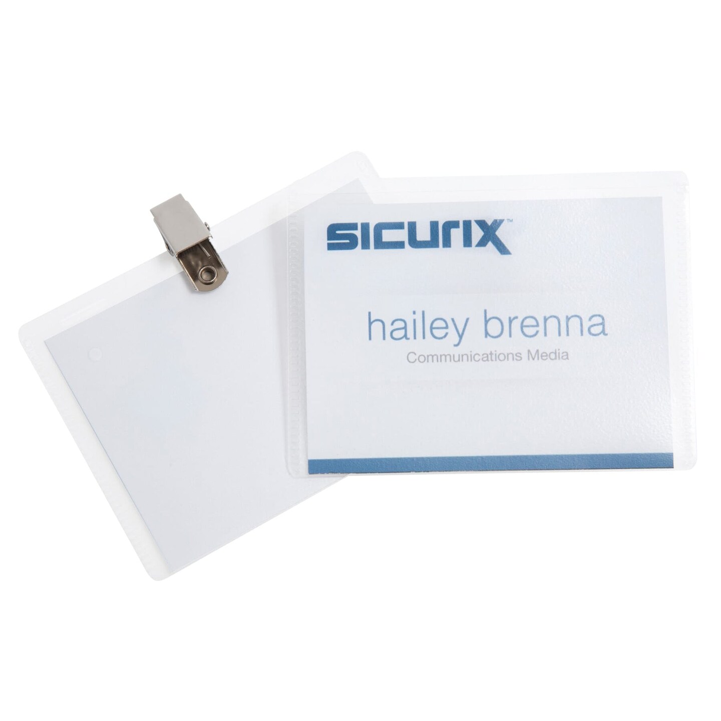 Clip Style ID Badge Holder Kit with Printable Inserts, 4&#x22; x 3&#x22;, Pack of 50