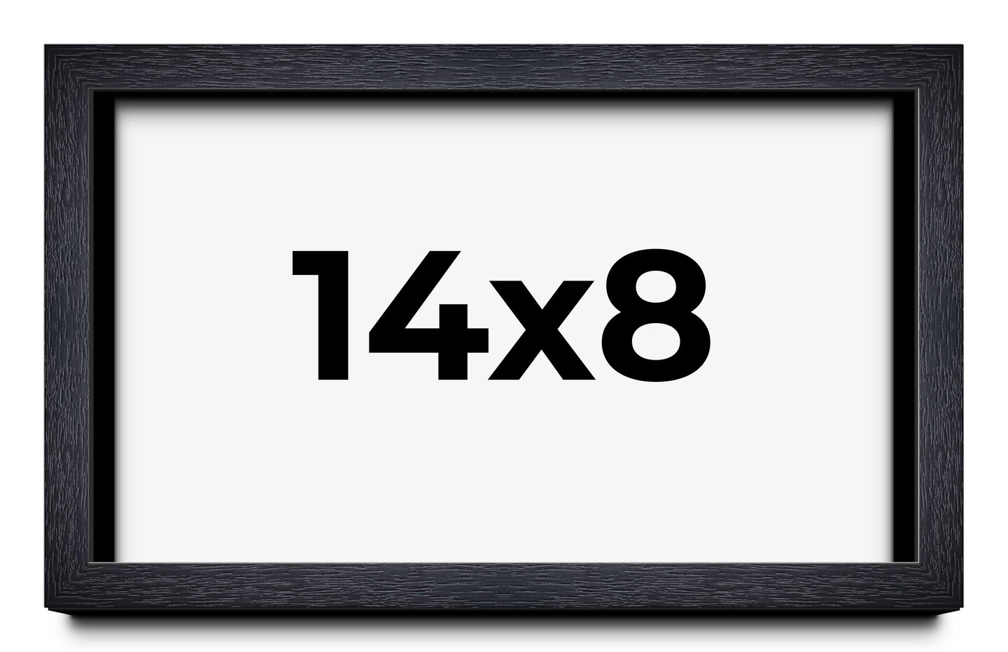 14x8 Shadow Box 1" Depth Black Picture Frame - UV Acrylic, Backing, Hanging Hardware