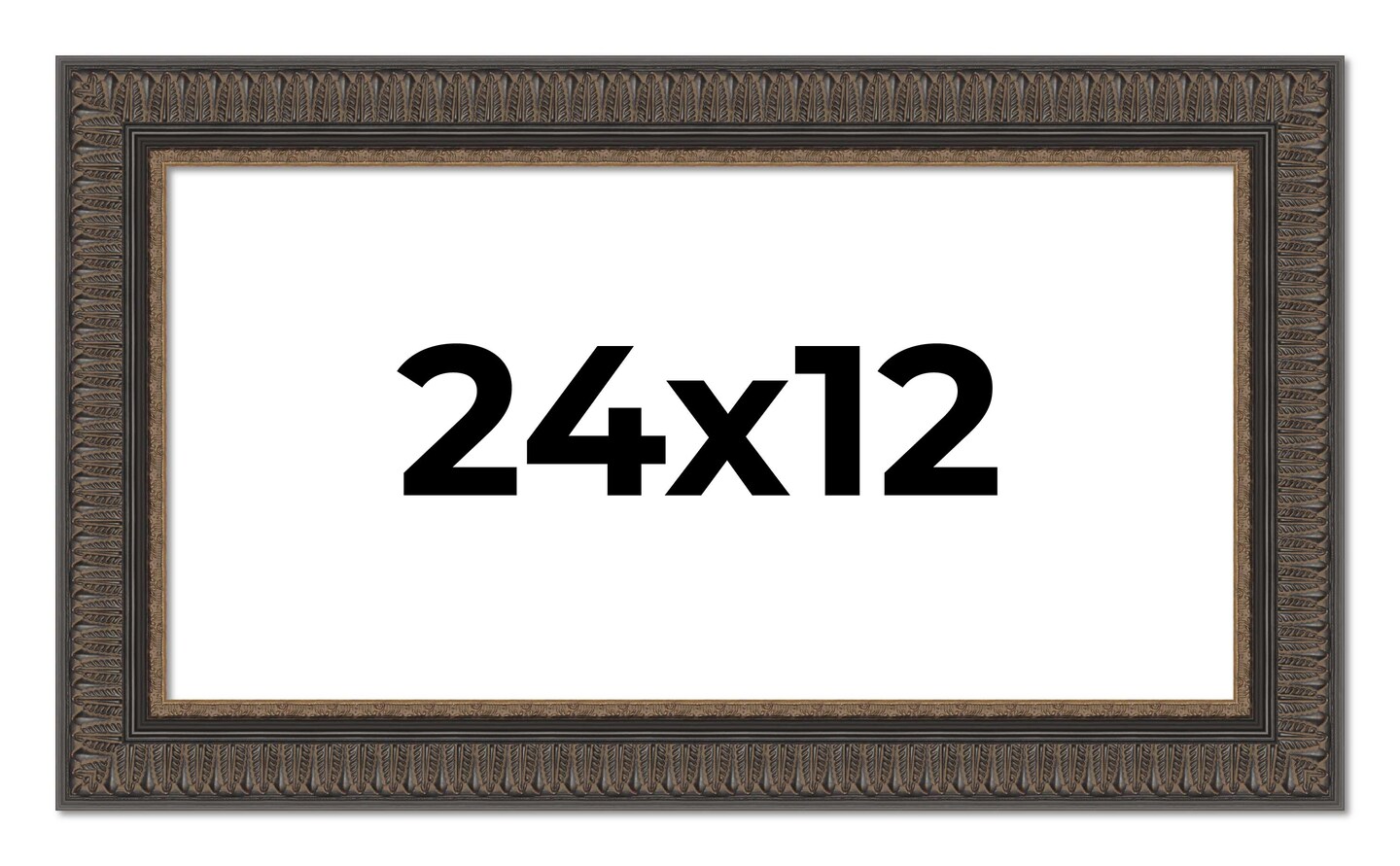 Panoramic Museum Brown Picture Frame - UV Acrylic, Foam Board Backing, Hanging Hardware