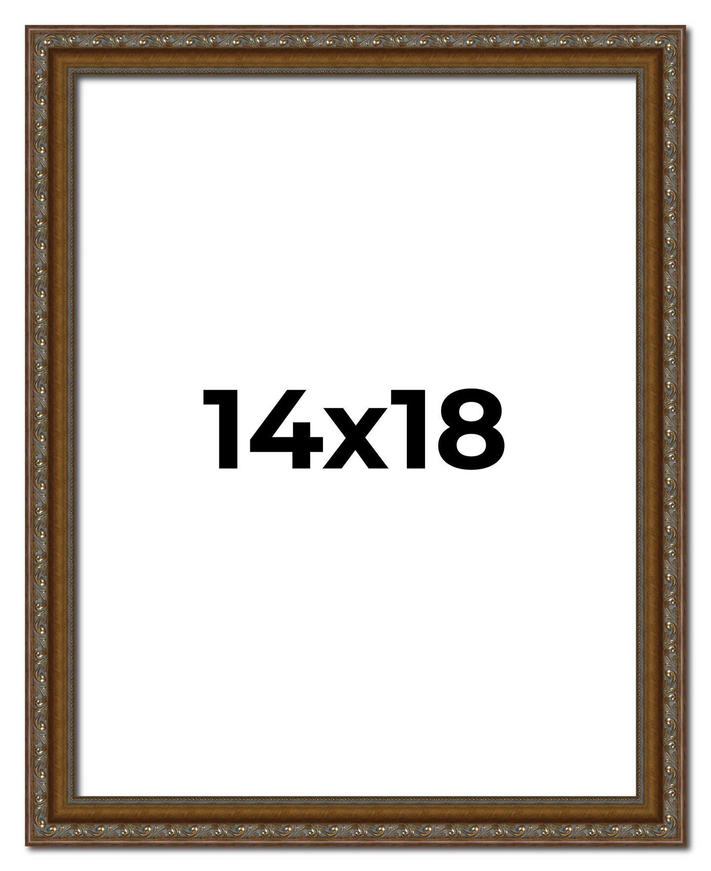 14x18 Sculpted Gold Picture Frame - UV Acrylic, Foam Board Backing, Hanging Hardware