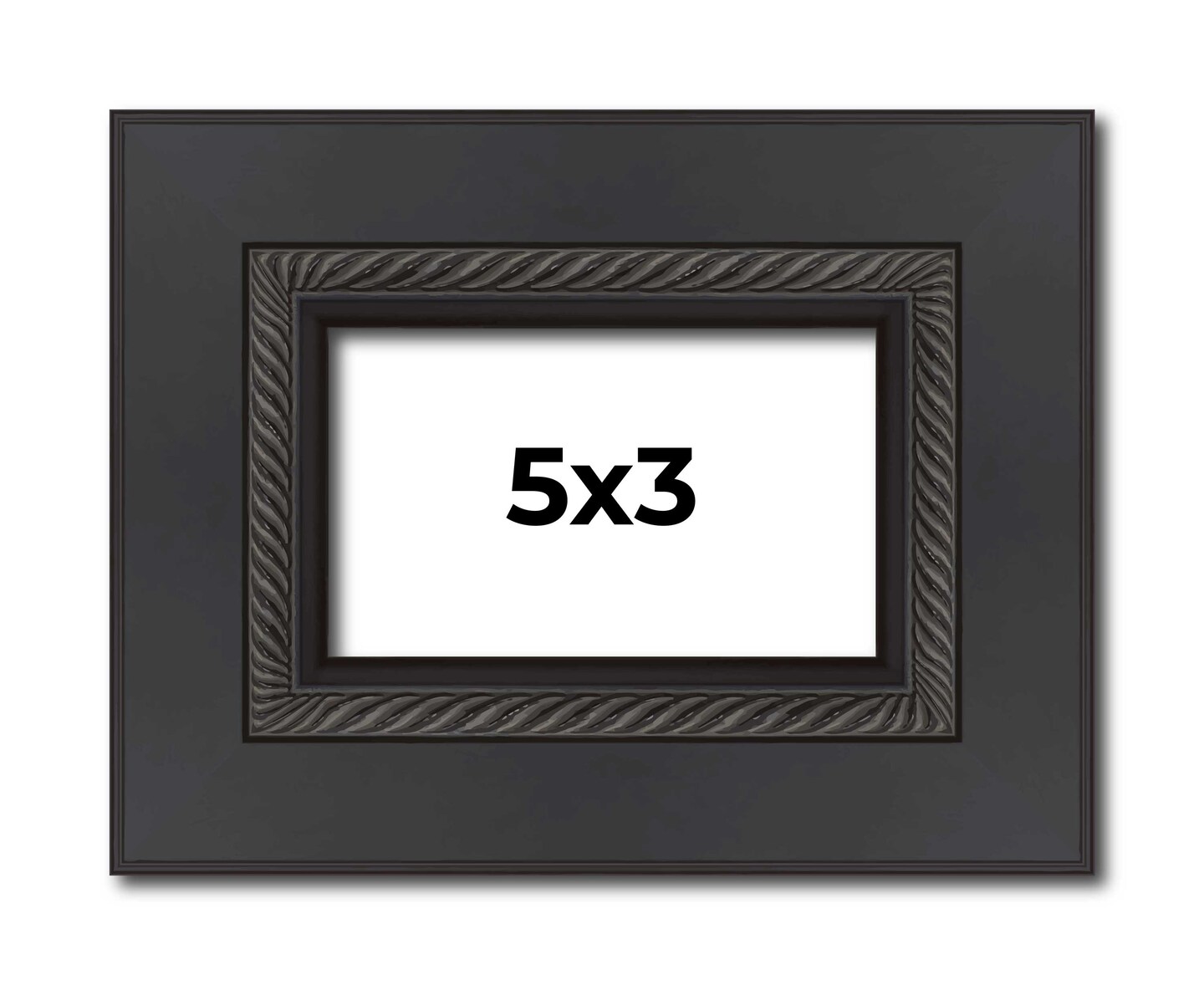 3x5 Traditional Picture Frame with UV Resistant Acrylic Acid Free Backing Available in 3 Finishes Black Brown Gold
