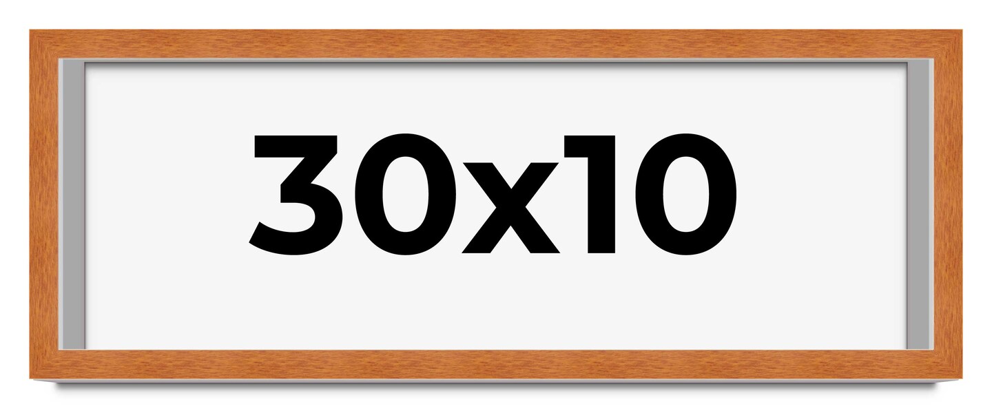 Panoramic Modernist Brown Picture Frame - UV Acrylic, Foam Board Backing, Hanging Hardware