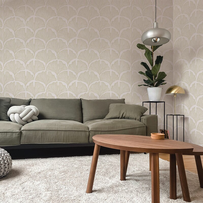 Tempaper Feather Palm by Novogratz Peel and Stick Wallpaper White