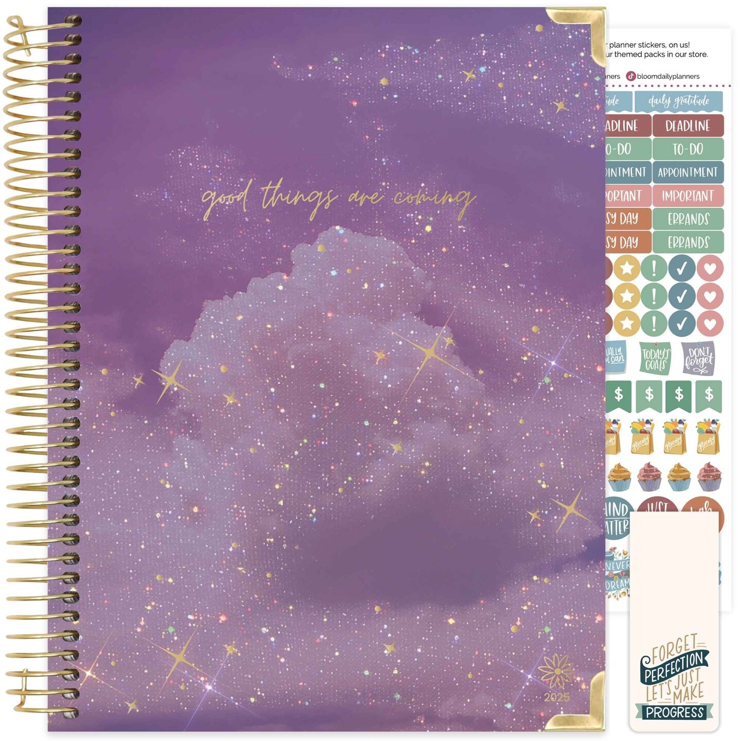 bloom daily planners 2025 Hard Cover Planner, 8.5&#x22; x 11&#x22;, Good Things are Coming