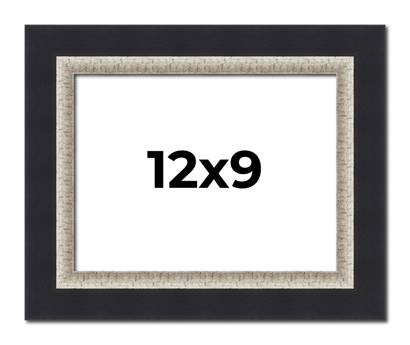 Photo Size Embellished Black Picture Frame - UV Acrylic, Foam Board Backing, Hanging Hardware
