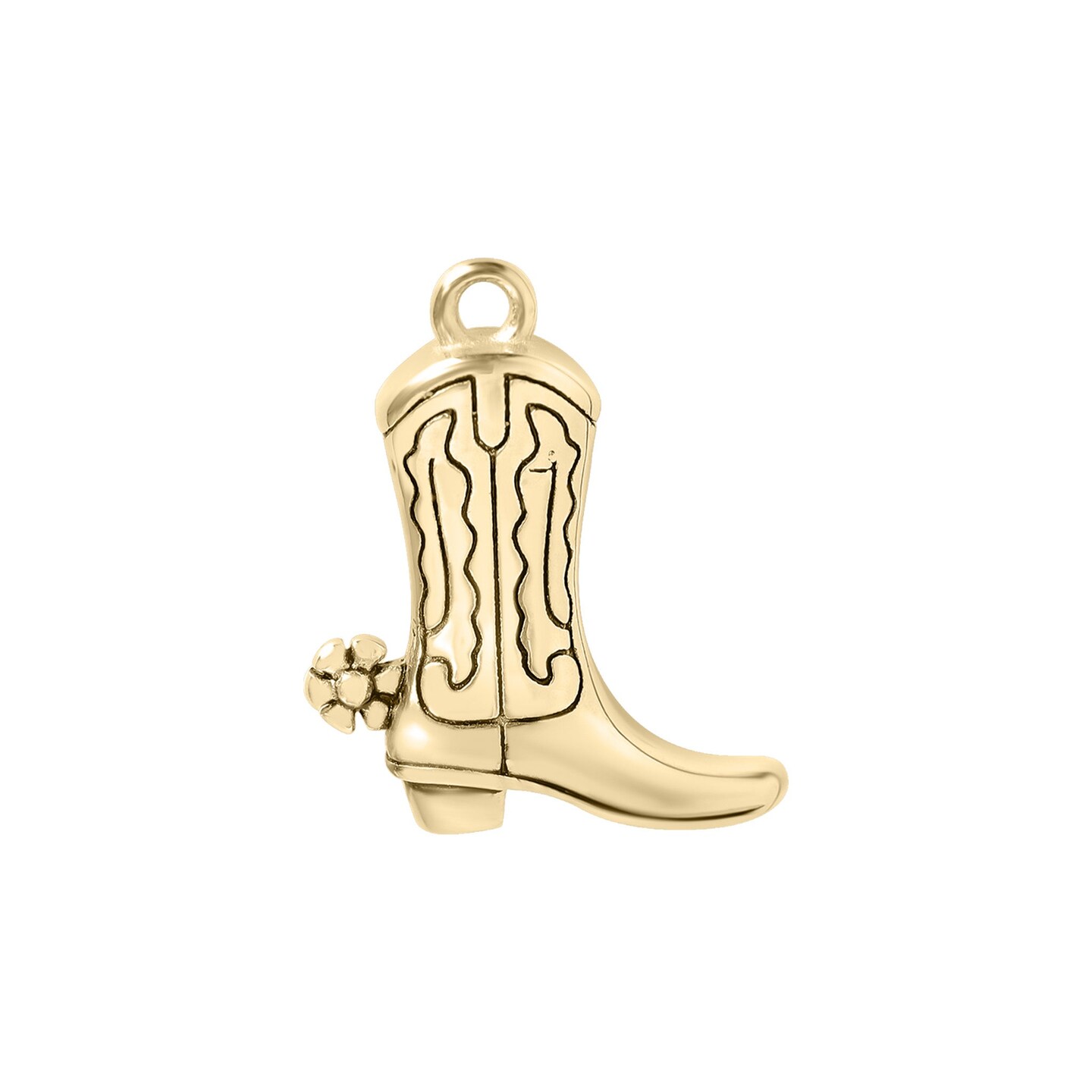 18K Gold PVD Stainless Steel Cowboy Boot Pendant - DIY Charm Necklace Charms &#x26; Pendants