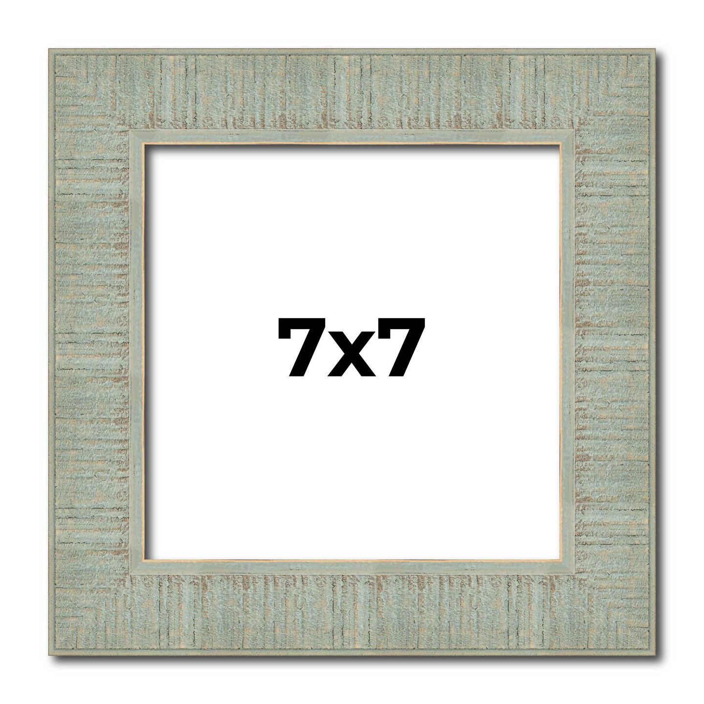 Square Sculpted Blue Picture Frame - UV Acrylic, Foam Board Backing, Hanging Hardware