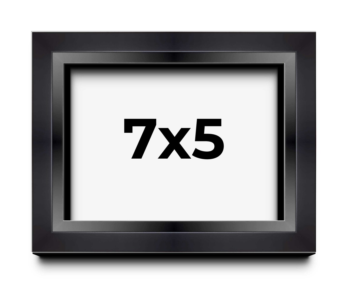 Photo Size Minimalist Shadow Box Black Picture Frame - UV Acrylic, Backing, Hanging Hardware