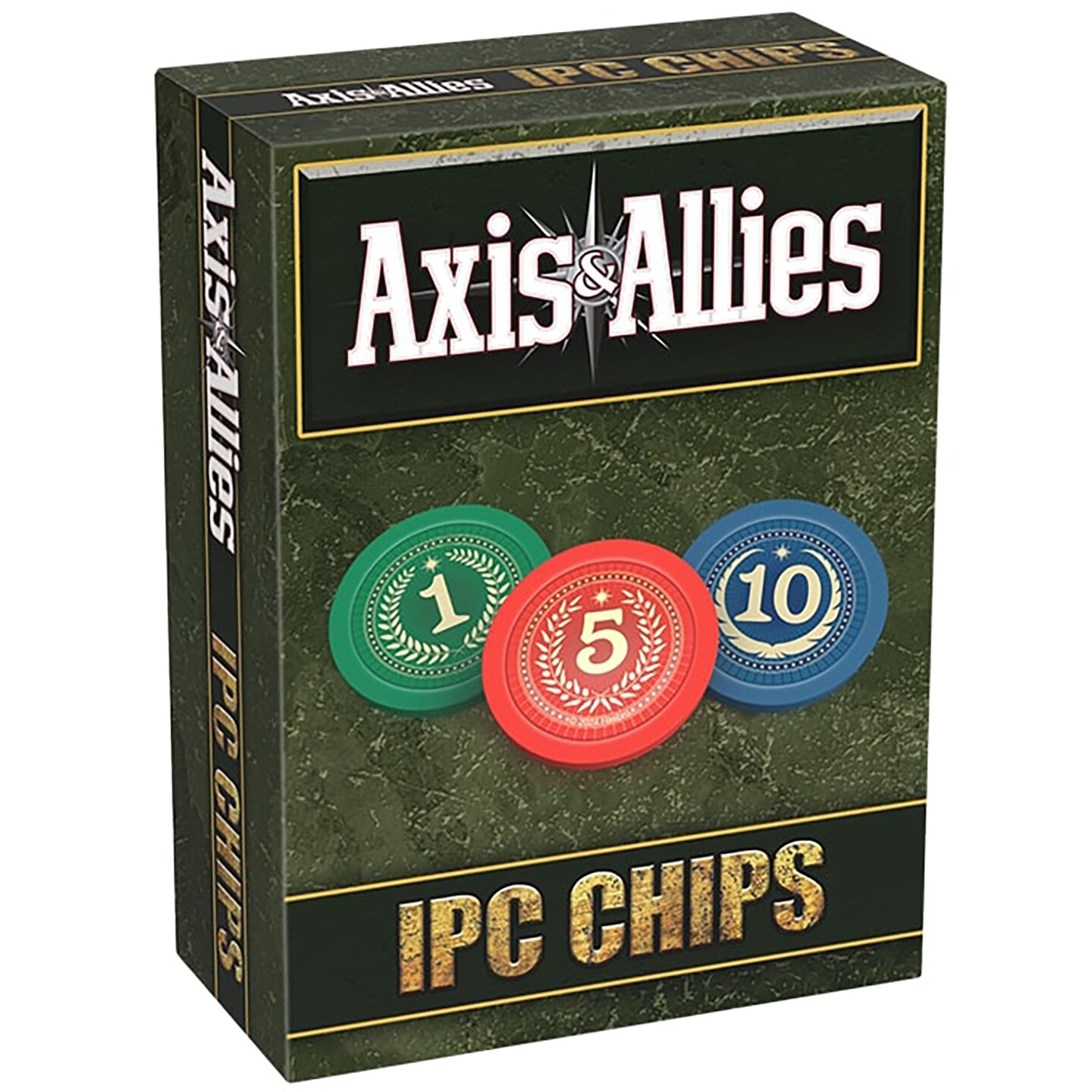 Renegade Games Studio: Axis &#x26; Allies: IPC Chips - 75 Weighted Chips, 1-5-10 Denominations, Plastic Storage Tray, Strategy Board Game Accessory Upgrade