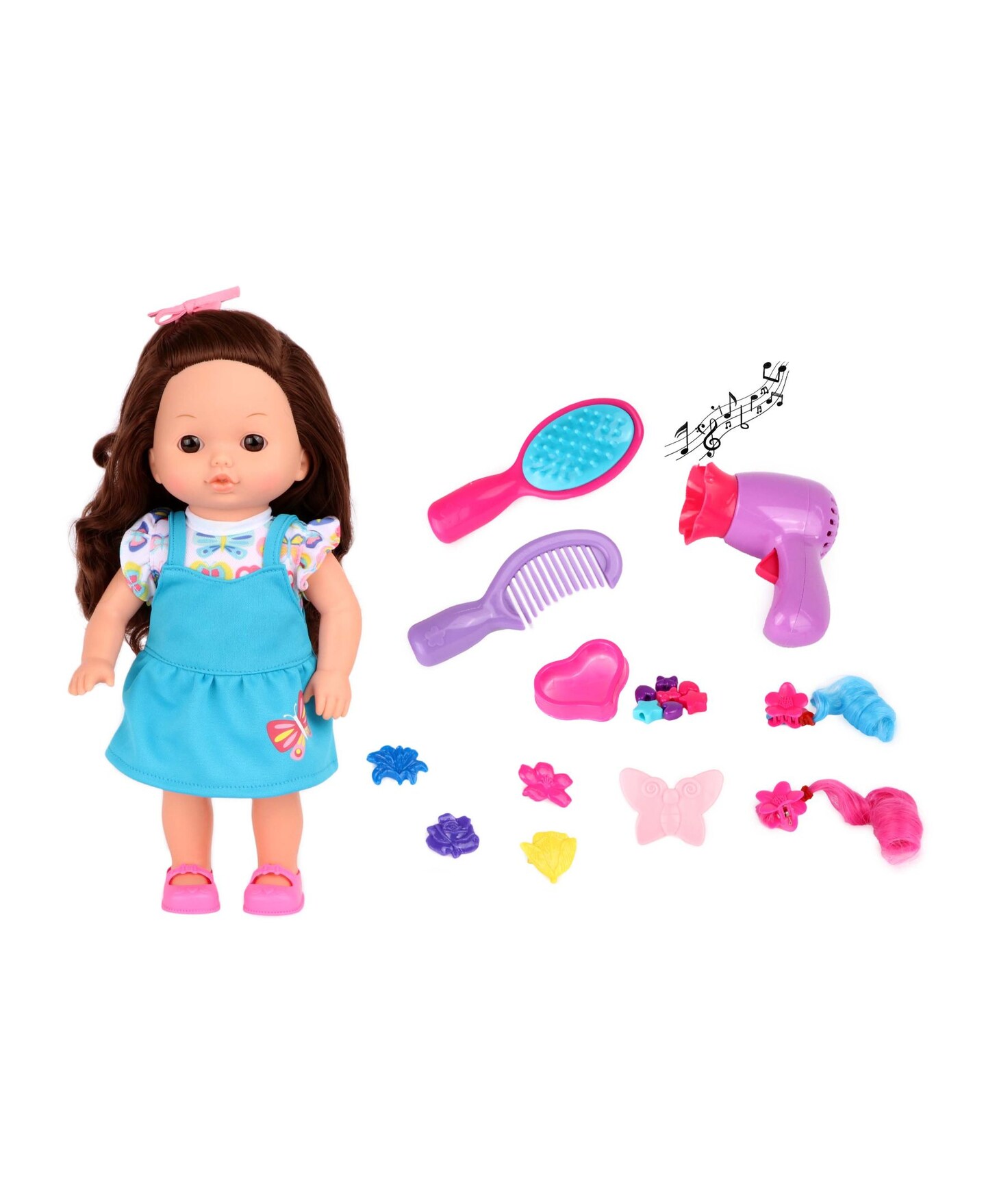 Dream Collection 12&#x22; Doll Hair Play Set - Brunette in Gift Box