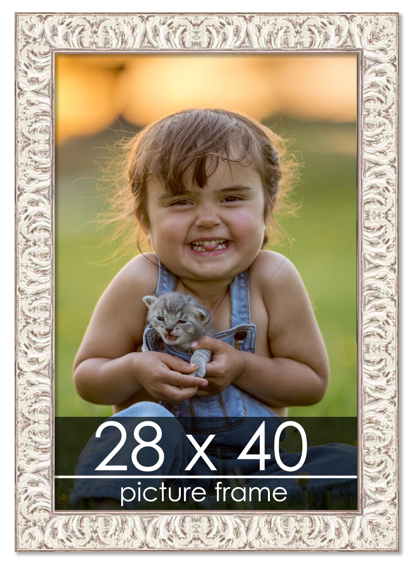 Refined White Picture Frame - UV Acrylic, Foam Board Backing, Hanging Hardware